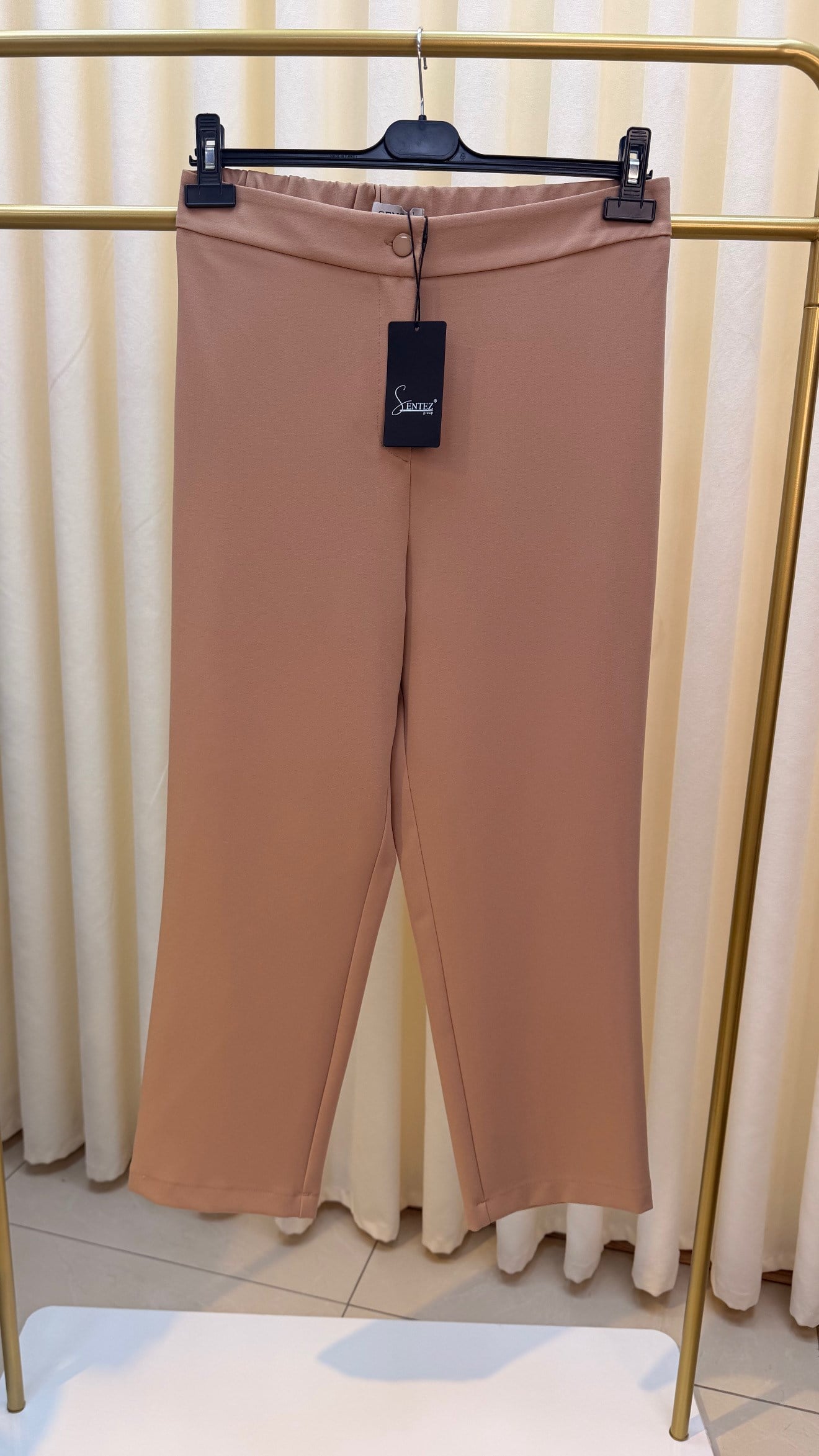 SENTEZ ARKASI LASTİKLİ TEK DÜĞME PANT. 5405 CAMEL
