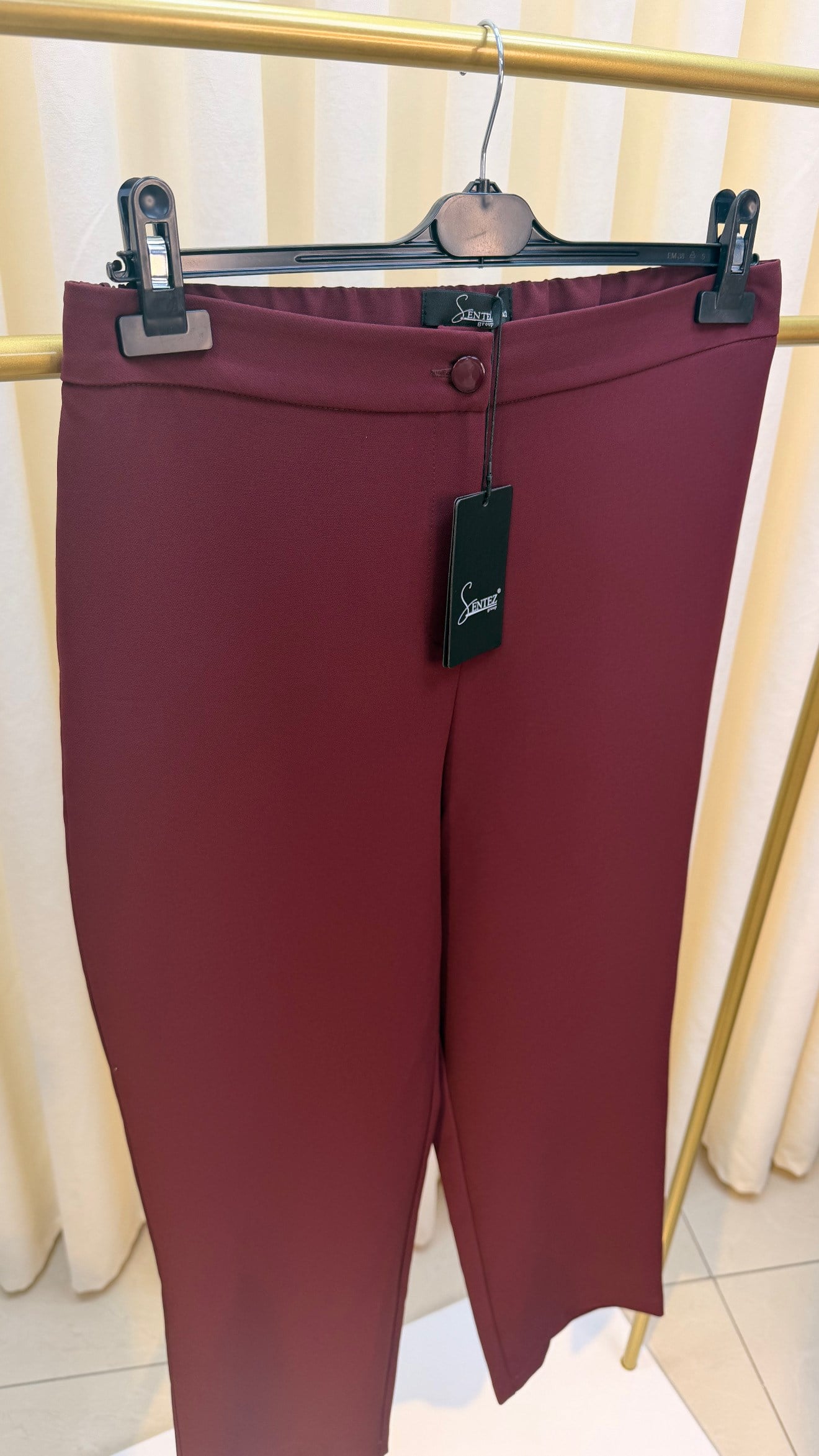 SENTEZ ARKASI LASTİKLİ TEK DÜĞME PANT. 5405 BORDO