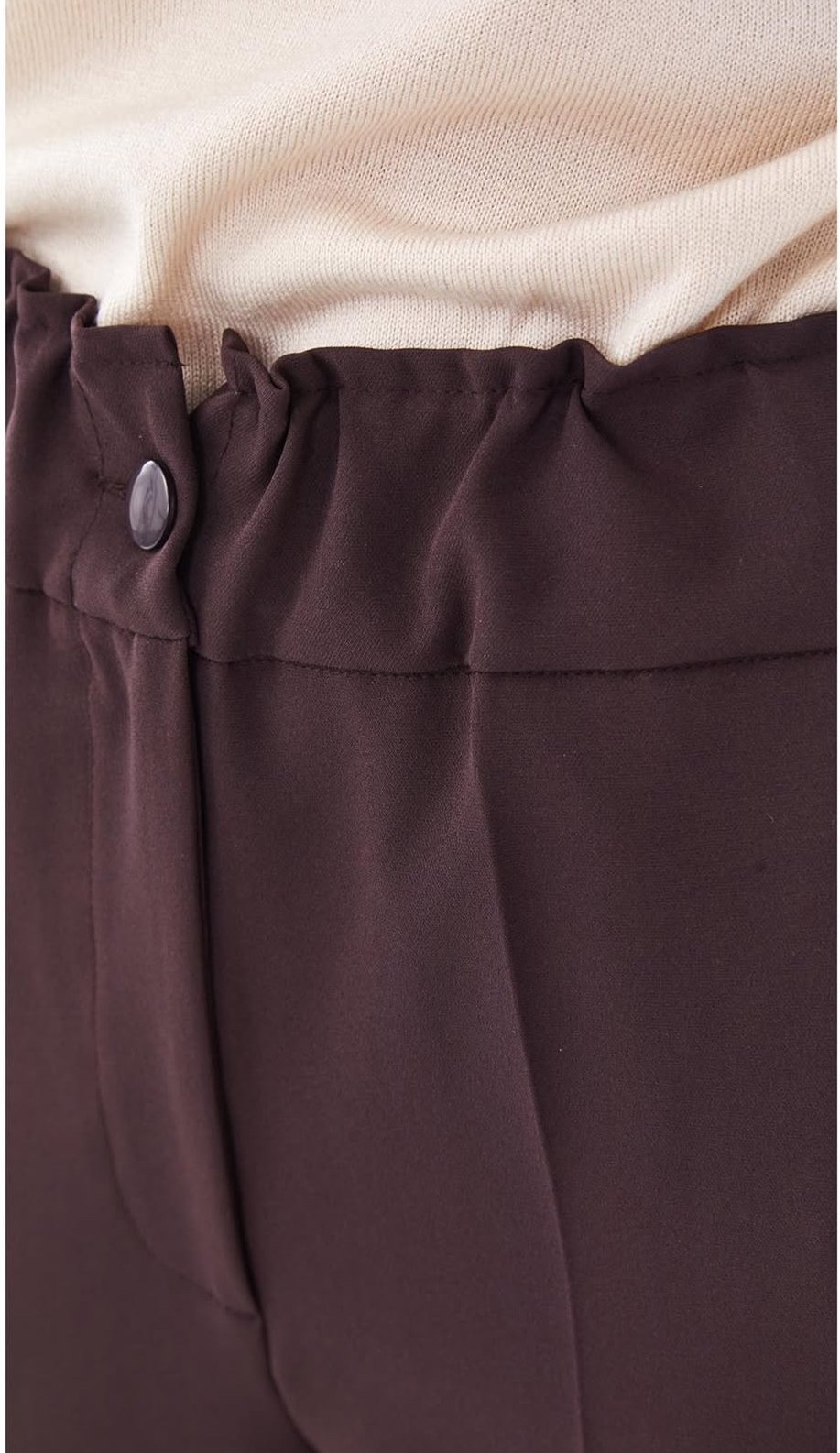 SENTEZ BELİ LASTİKLİ İNCE DUBLE PAÇA PANTALON