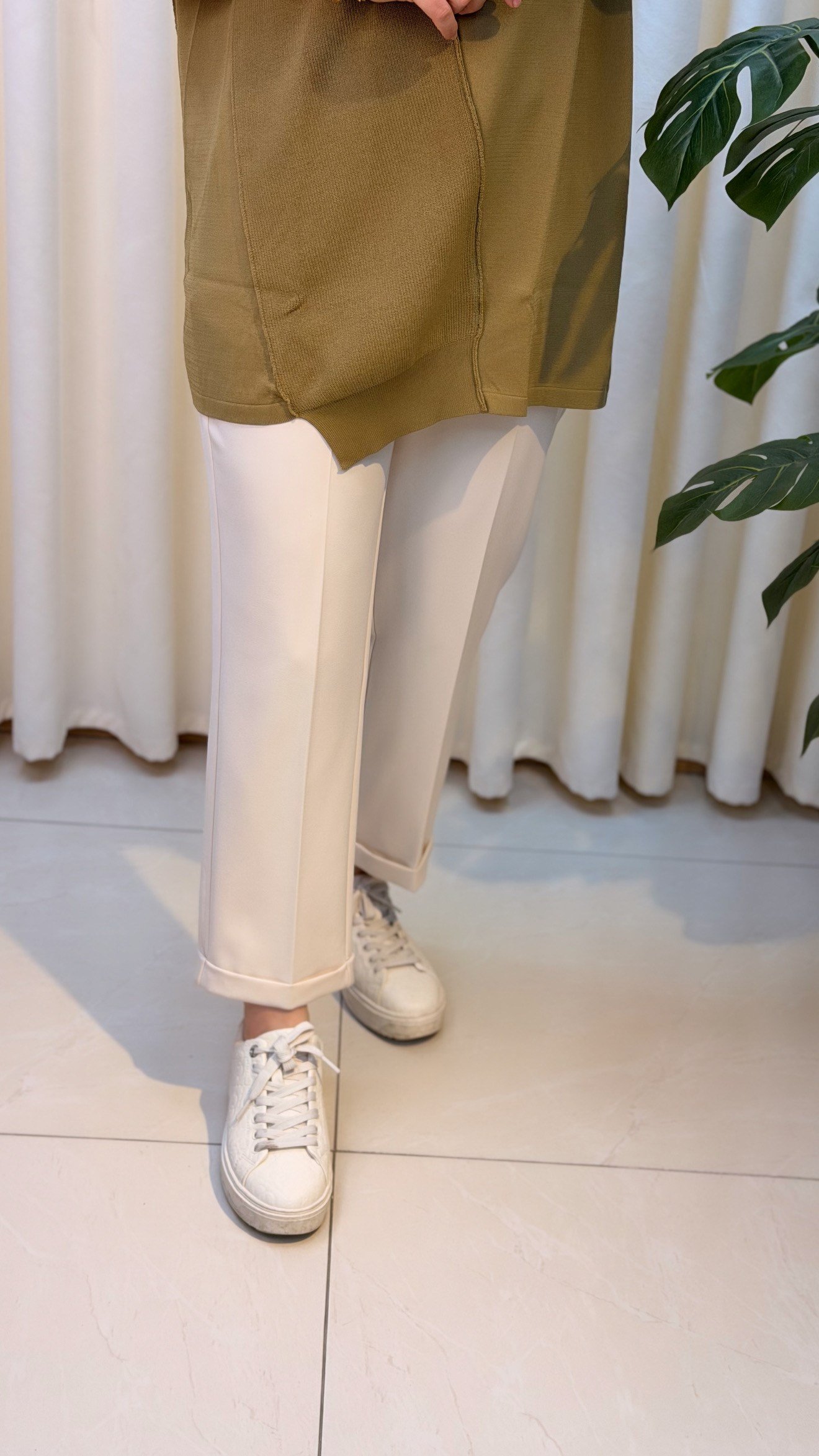 SENTEZ BELİ LASTİKLİ İNCE DUBLE PAÇA PANT. 5514 TAŞ