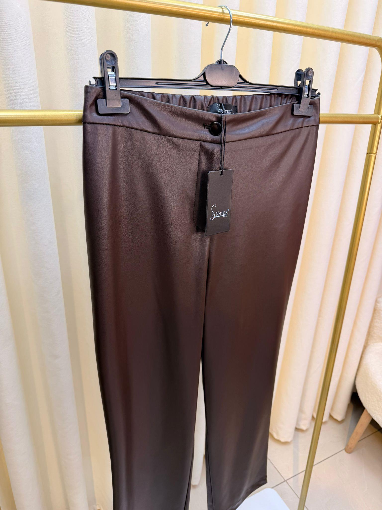 SENTEZ DERİ PANTALON KAHVE