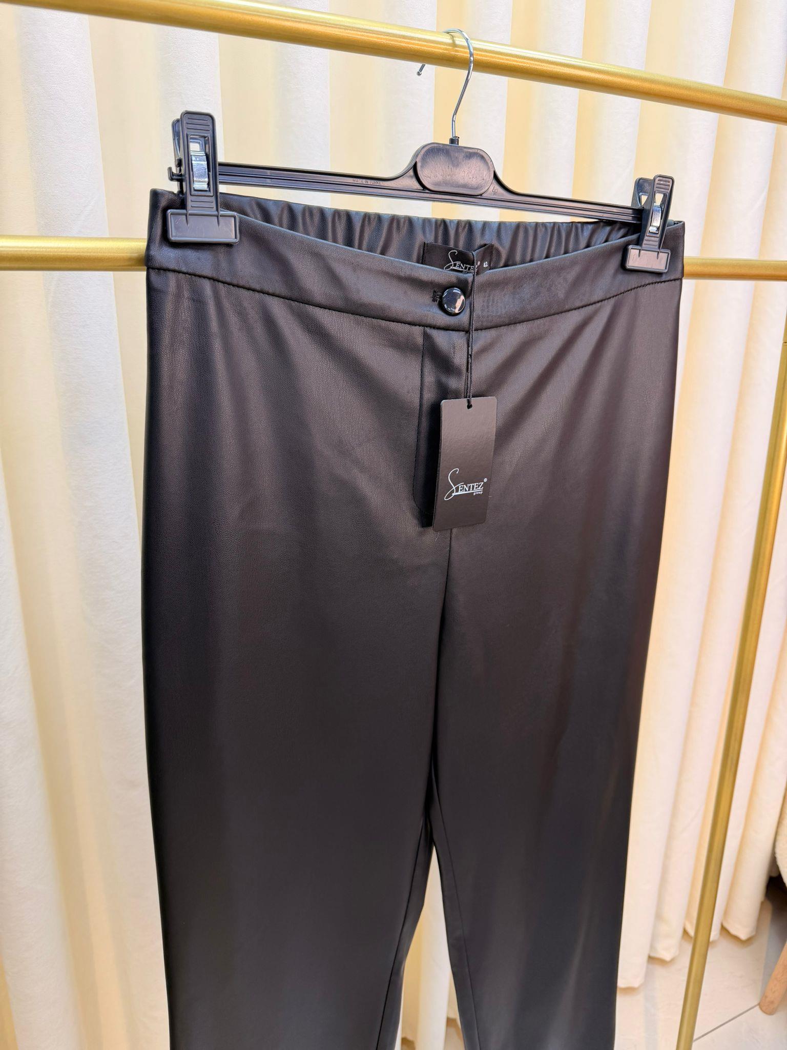 SENTEZ DERİ PANTALON SİYAH