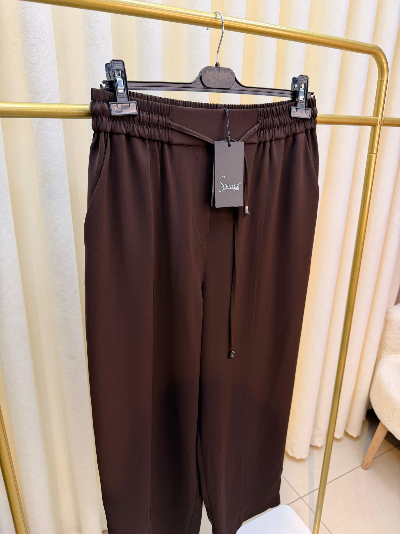SENTEZ ELEGANCE DAR PAÇA PANTALON KAHVE