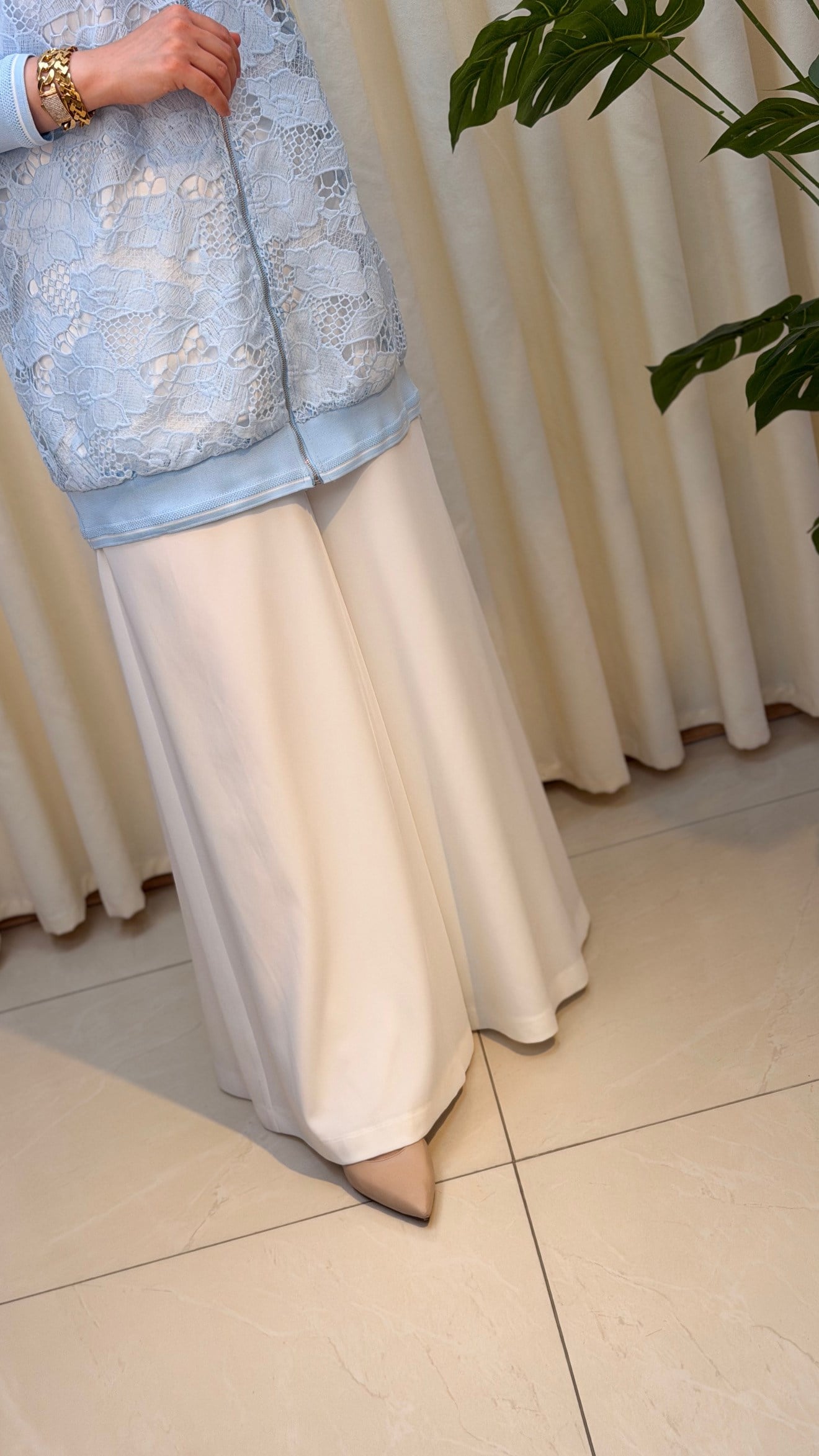 SENTEZ GENİŞ PAÇA PANT 5561 EKRU