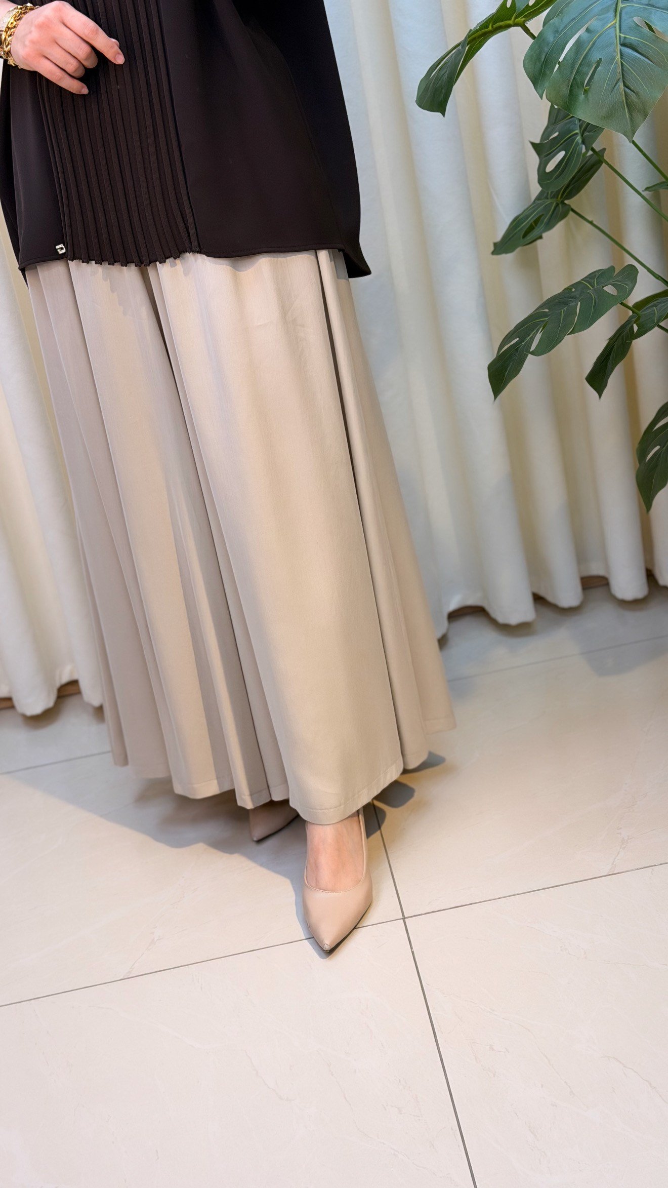 SENTEZ GENİŞ PAÇA PANTALON 5669 TAŞ