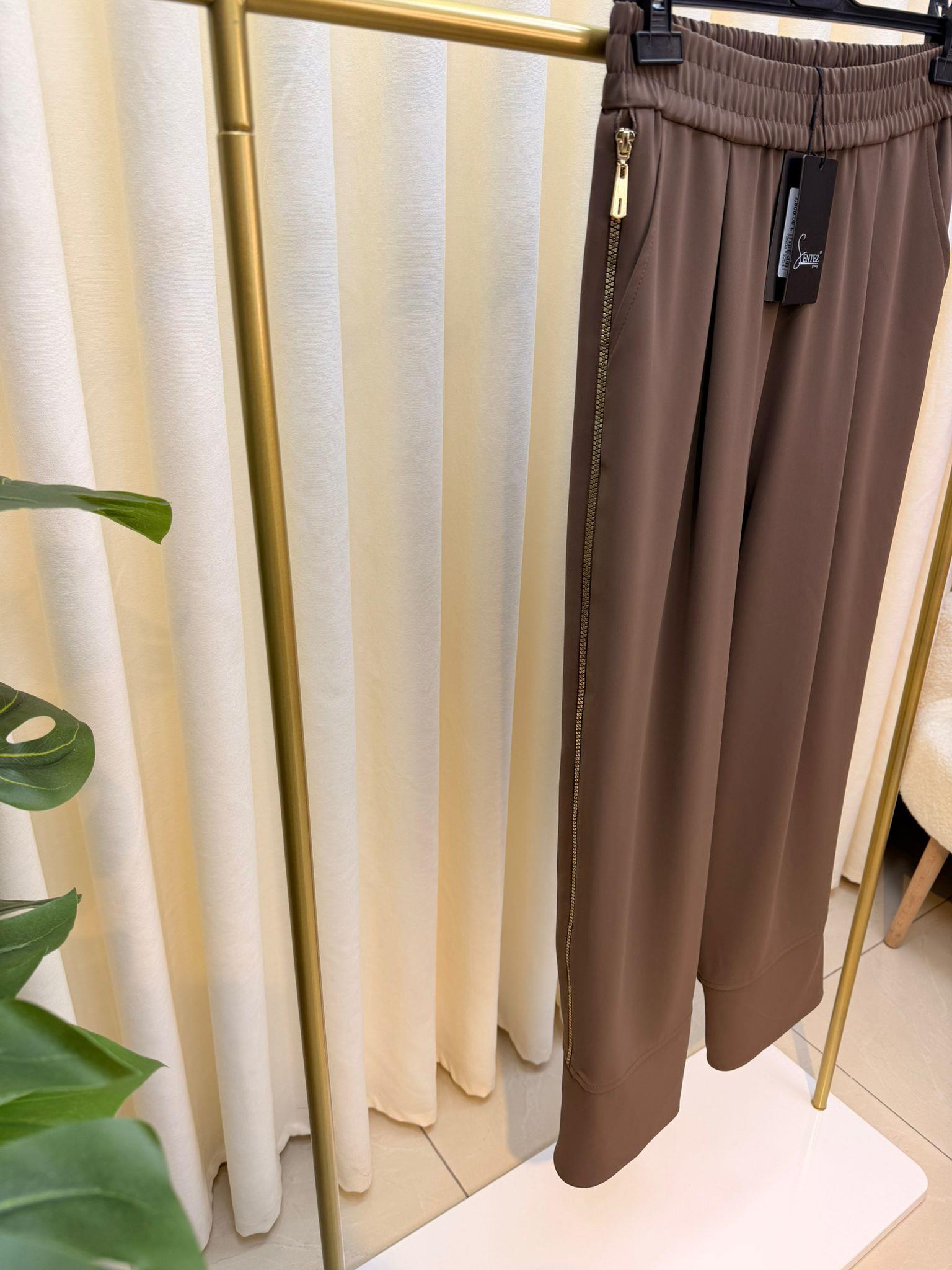 SENTEZ LOVE YANDAN FERMUARLI PANT. VİZON 