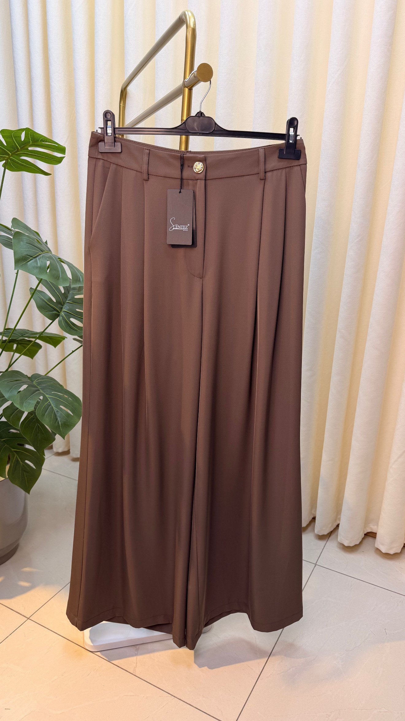 SENTEZ PİLELİ PANTALON 5659 VİZON