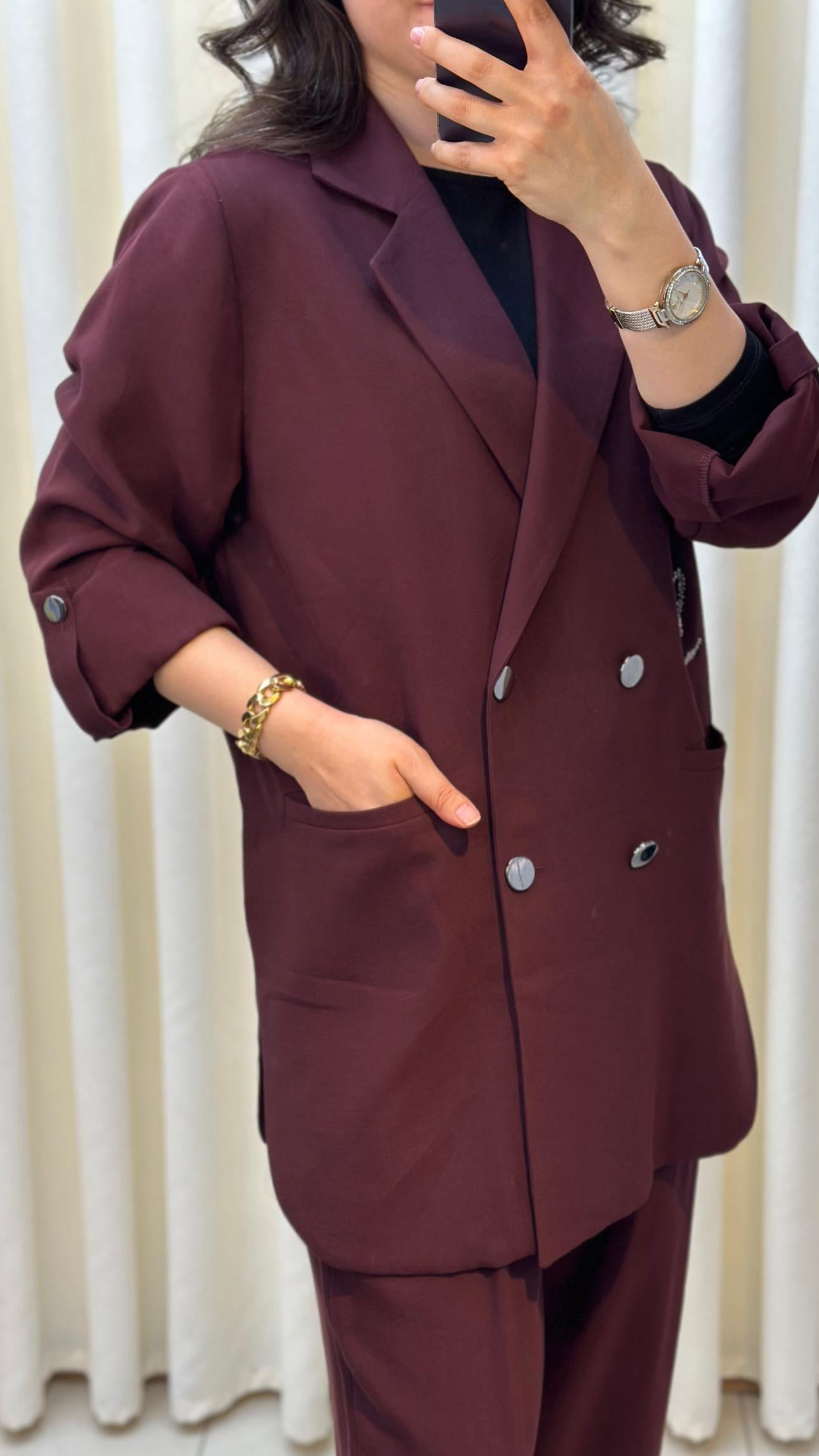 TIĞ TRİKO İŞLEMELİ TAKIM 5015 BORDO 
