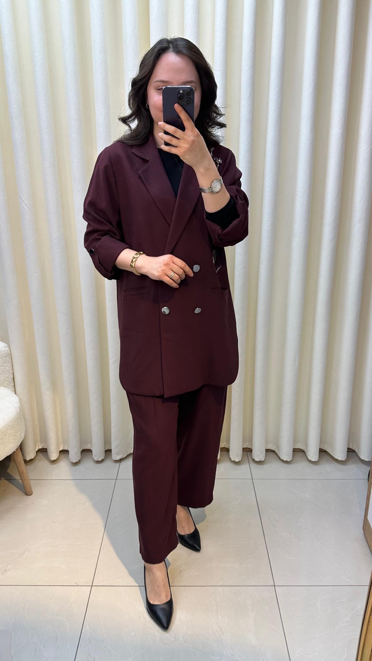 TIĞ TRİKO İŞLEMELİ TAKIM 5015 BORDO 