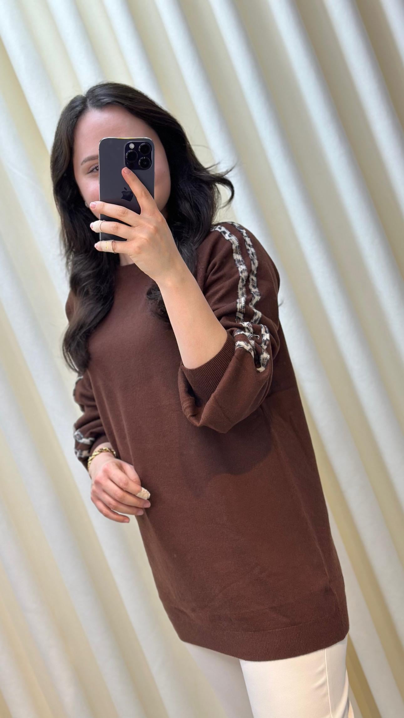 TIĞ TRİKO LEOPAR ŞERİTLİ TRİKO 22015 KAHVE 1