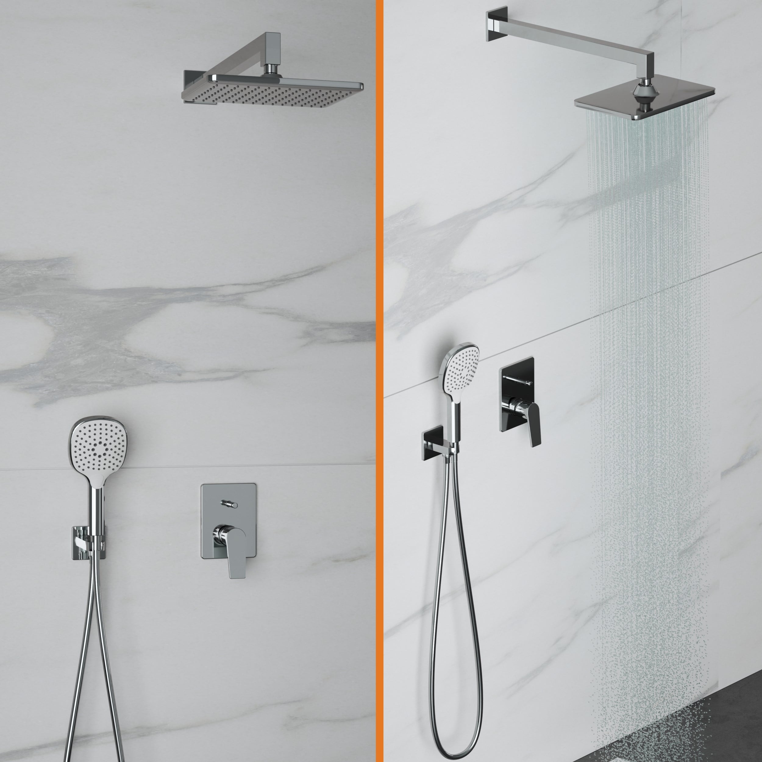 Adell Azure Optimal Ankastre Duş Seti - Krom - 2 Yollu Çıkış | 15680721