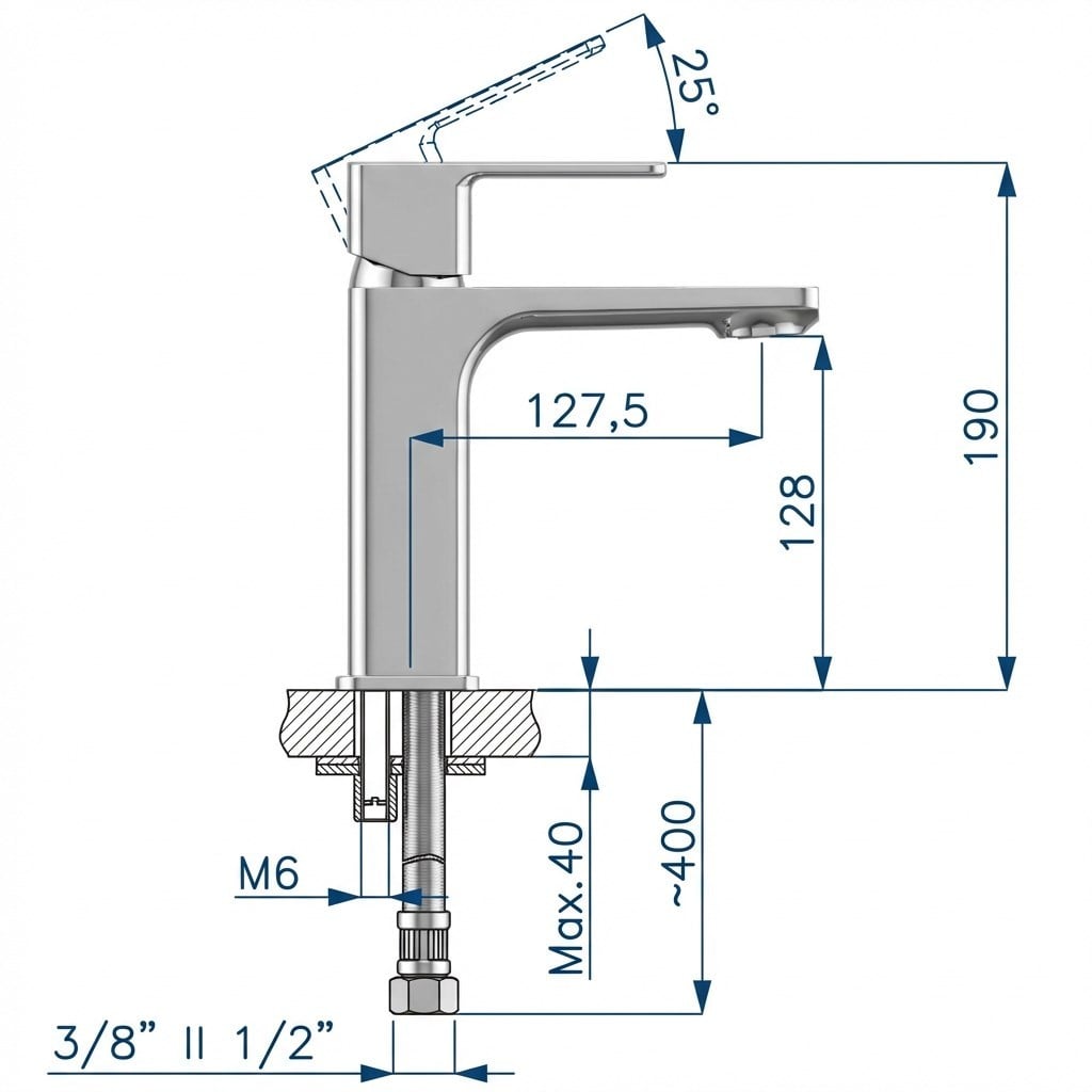 Adell Bloc Lavabo Bataryası -Parlak Krom-15940101