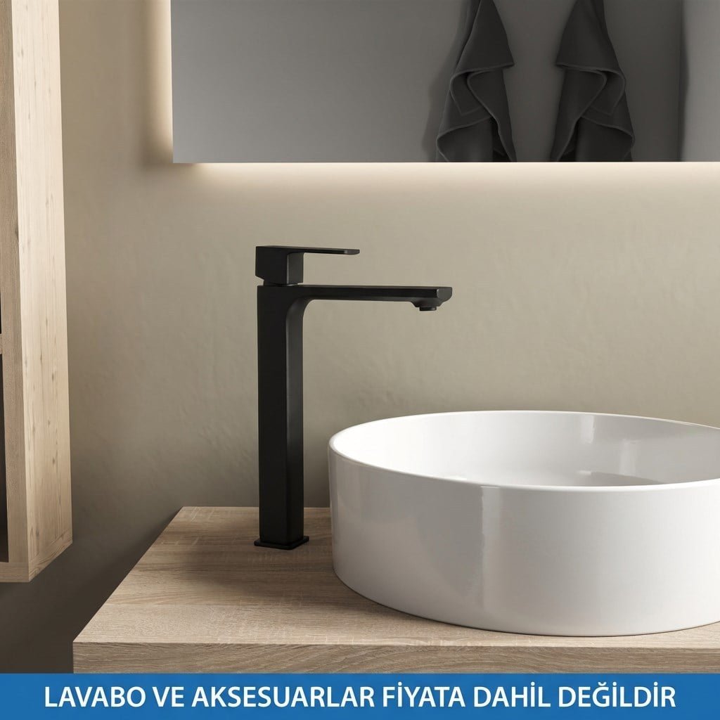 Adell Bloc Uzun Lavabo Bataryası -Mat Siyah-159401524