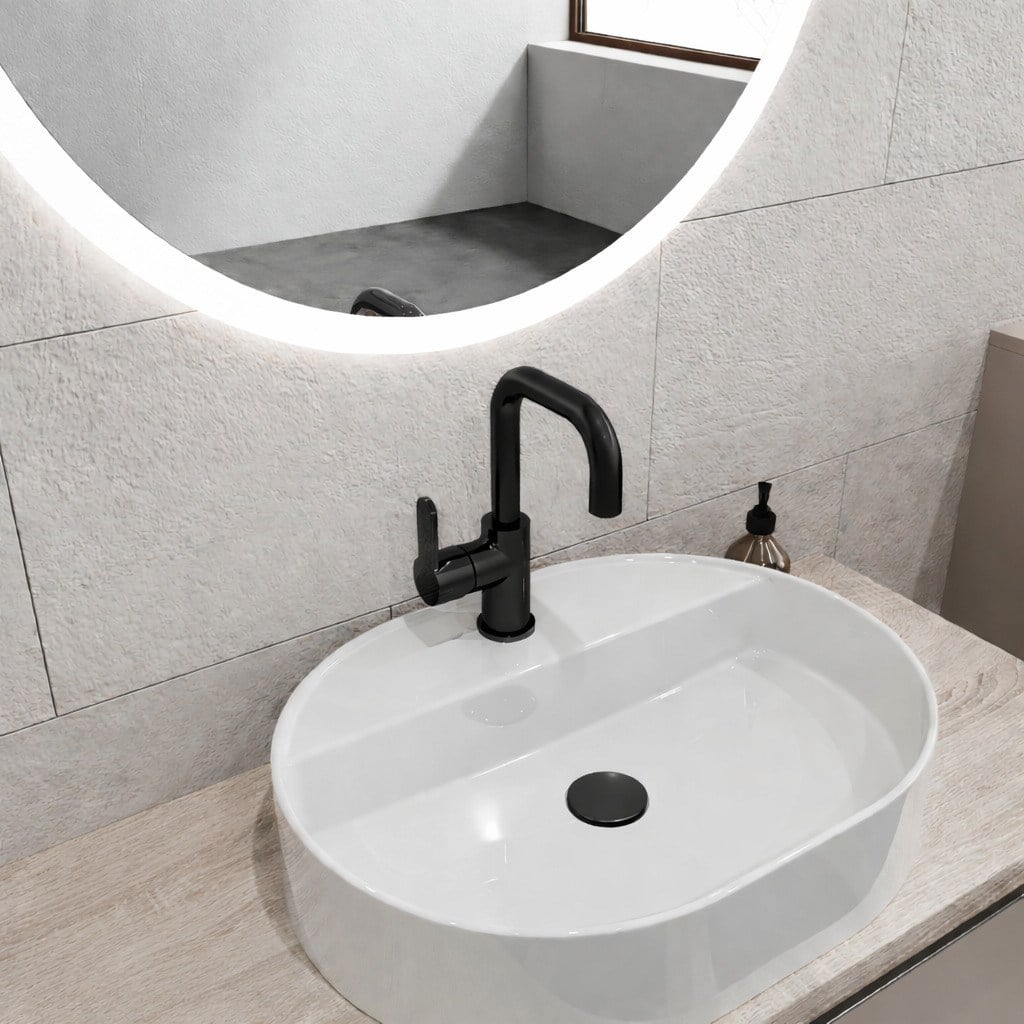 Adell Lento Kuğu Lavabo Bataryası -Mat Siyah-154922324