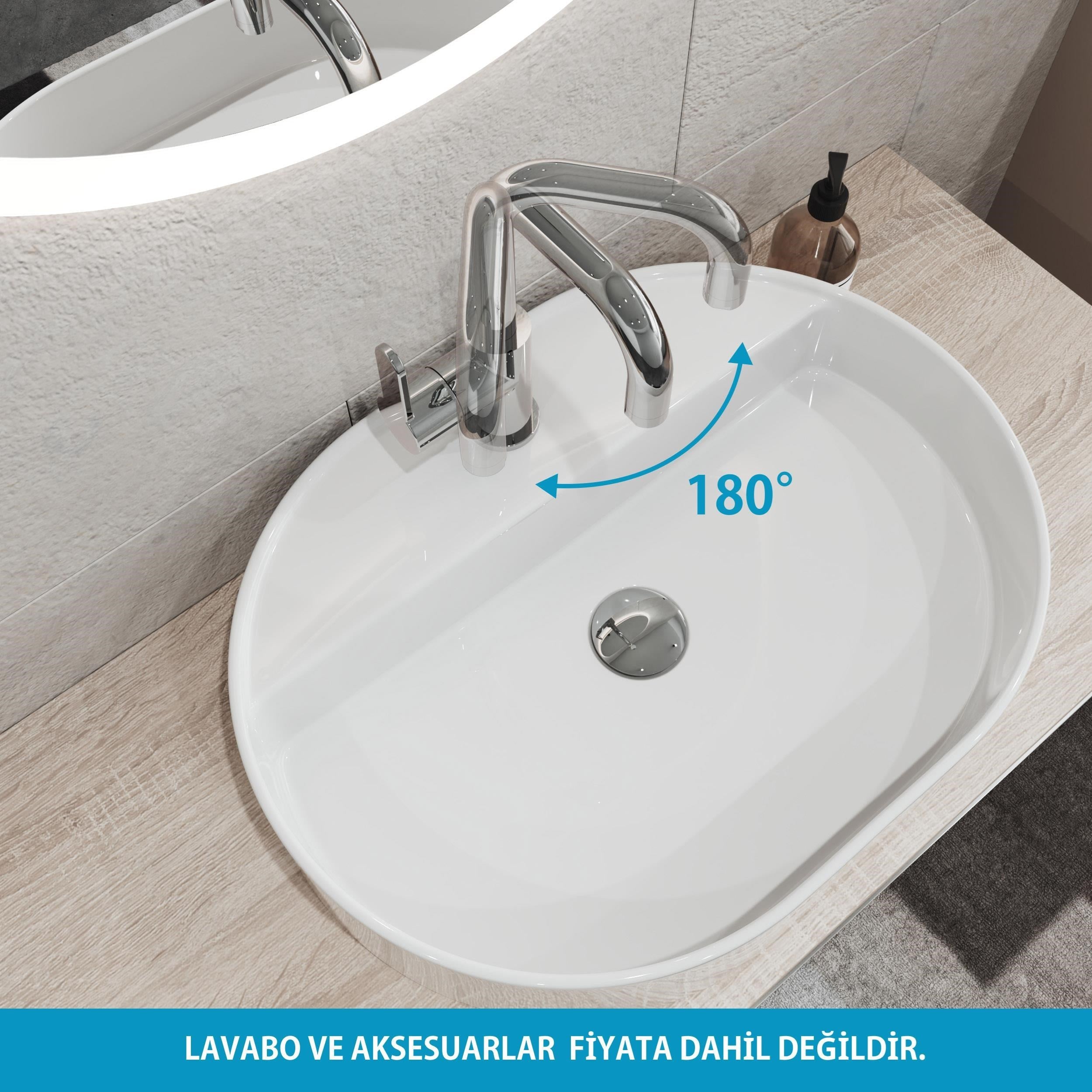 Adell Lento Kuğu Lavabo Bataryası - Parlak Krom 3/8 | 15492231