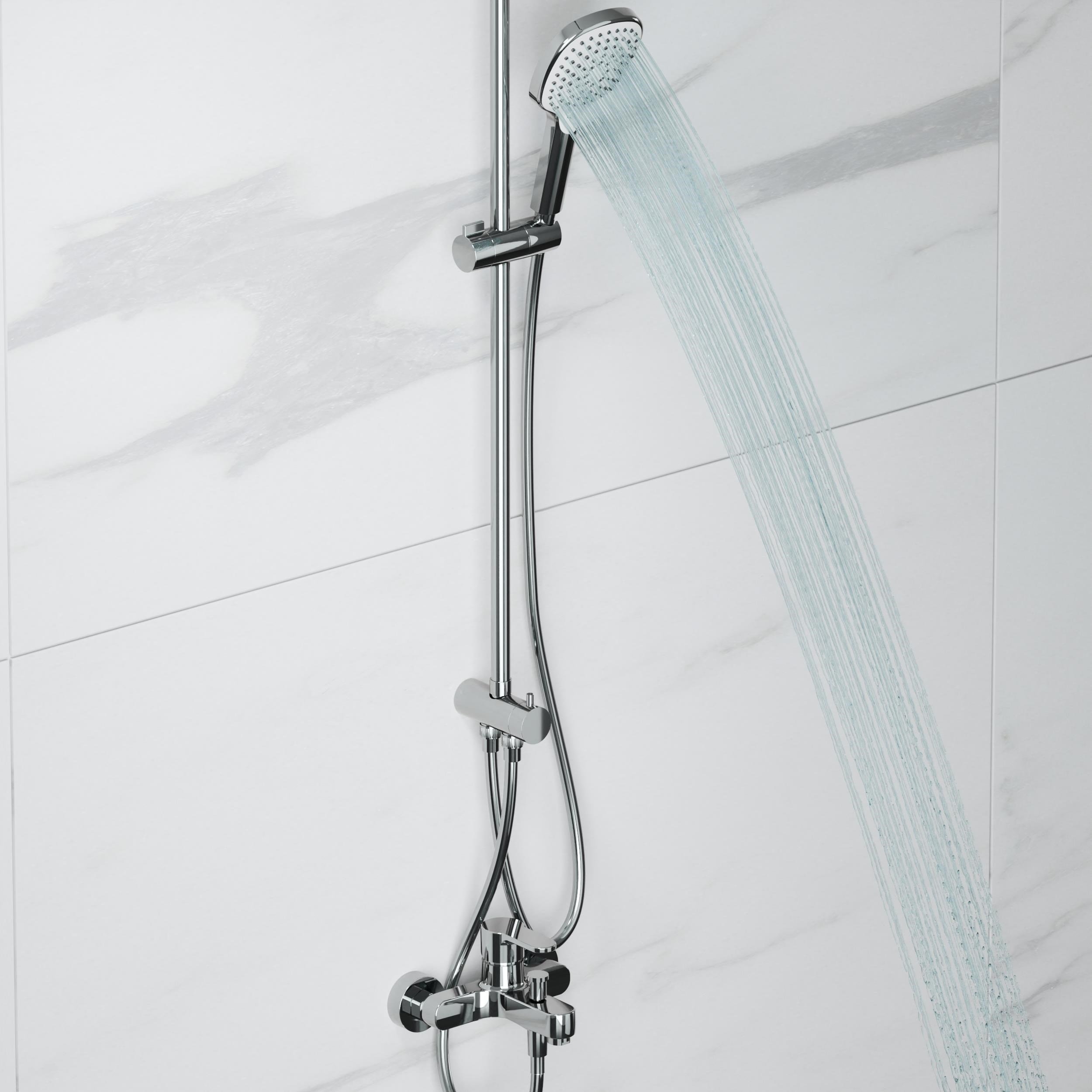 Adell Mode S Rain Duş Sistemi + Lento Banyo Bataryası 2 Parça Set – Parlak Krom | ADS.35.01.03.01