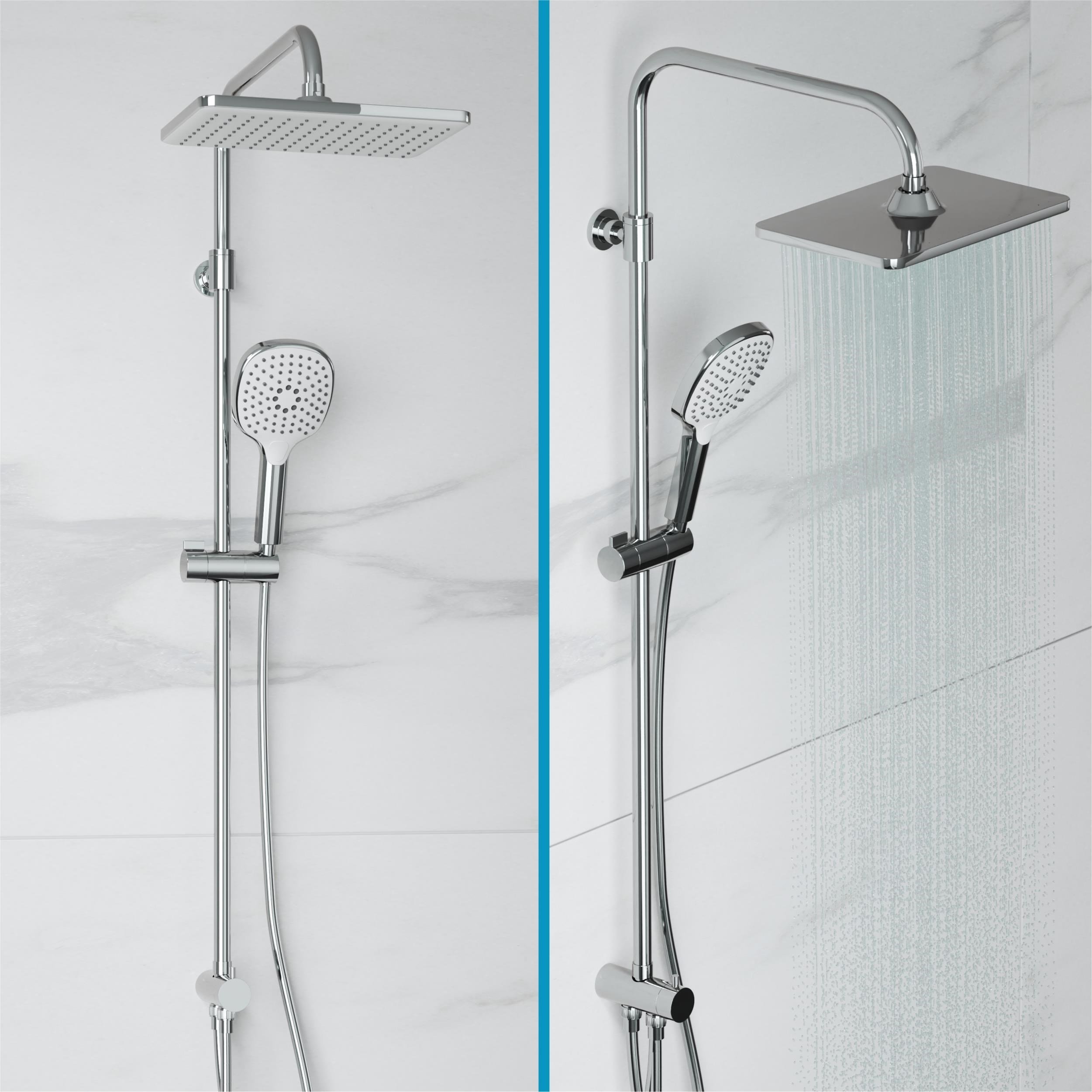 Adell Mode S Rain Tepe Duş Seti – Kare 25 cm, 3 Fonksiyonlu, Krom (Bataryasız) | 15780191