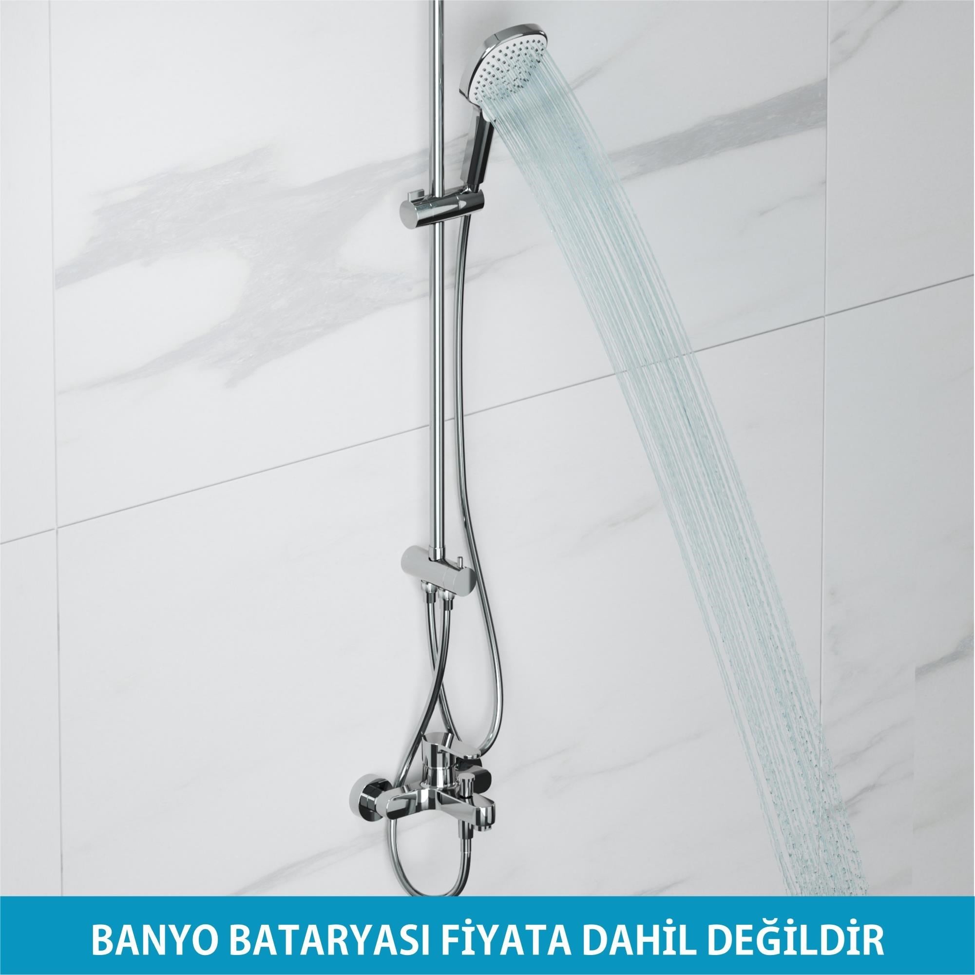 Adell Mode S Rain Tepe Duş Seti – Kare 25 cm, 3 Fonksiyonlu, Krom (Bataryasız) | 15780191