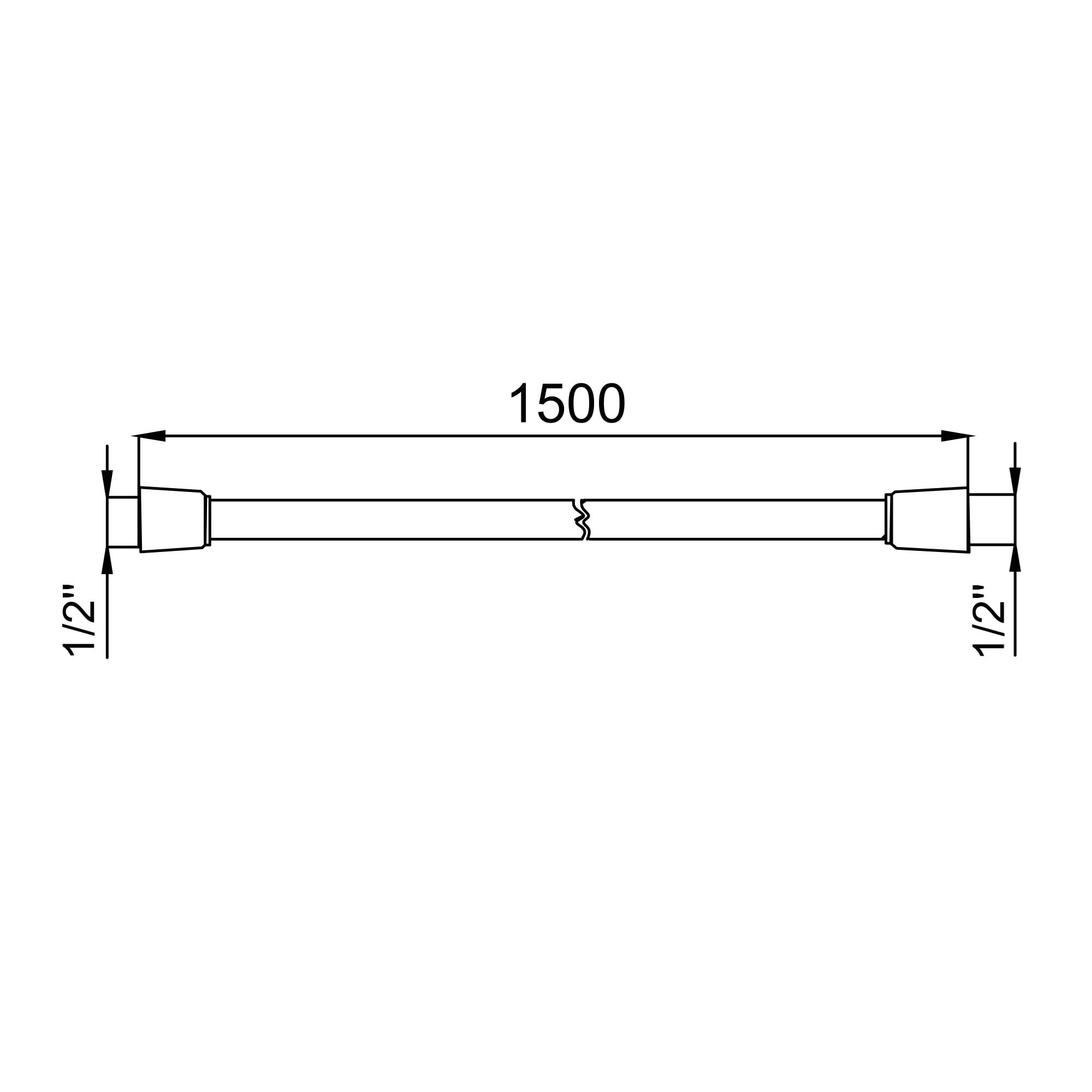 Adell Utra Flex Duş Hortumu -Siyah - 150 cm.(1/2-1/2) | 157570124