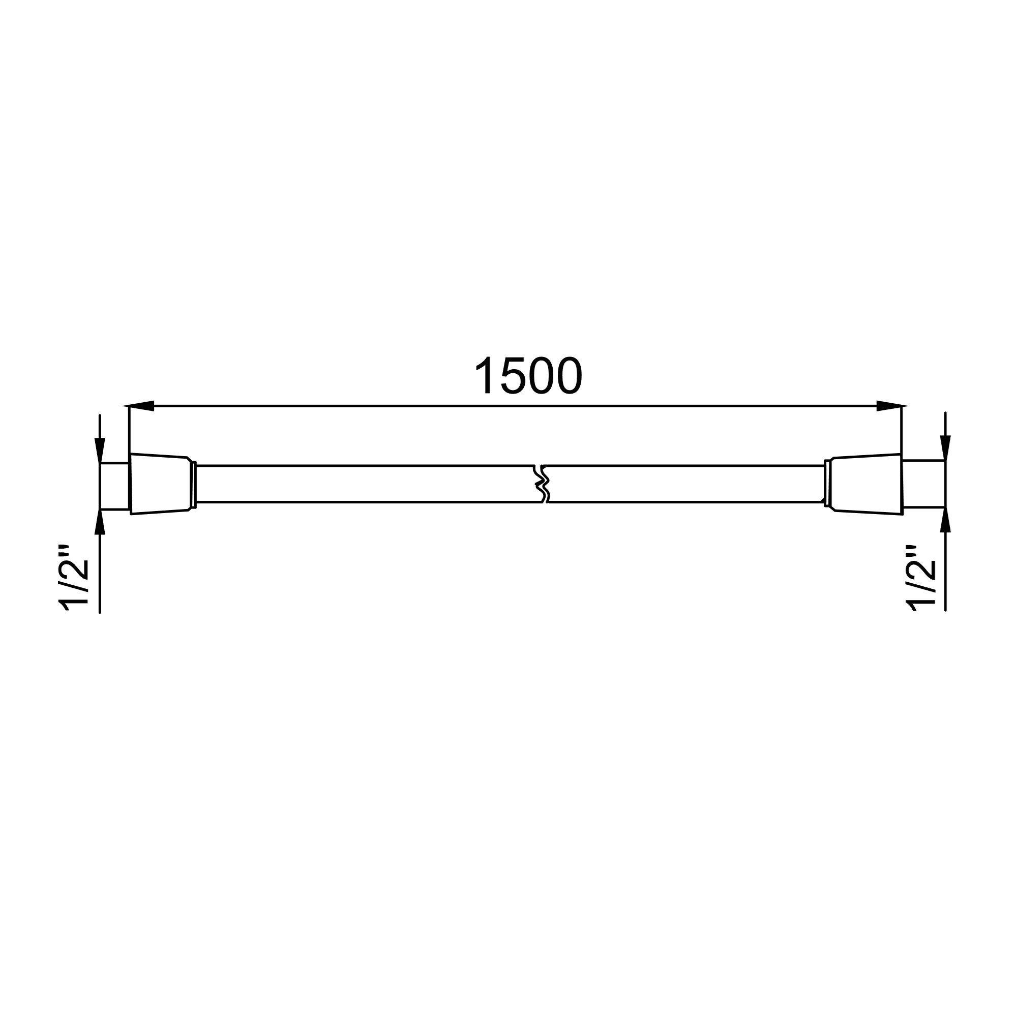 Adell Utra Flex Duş Hortumu -Siyah - 150 cm.(1/2-1/2) | 157570124