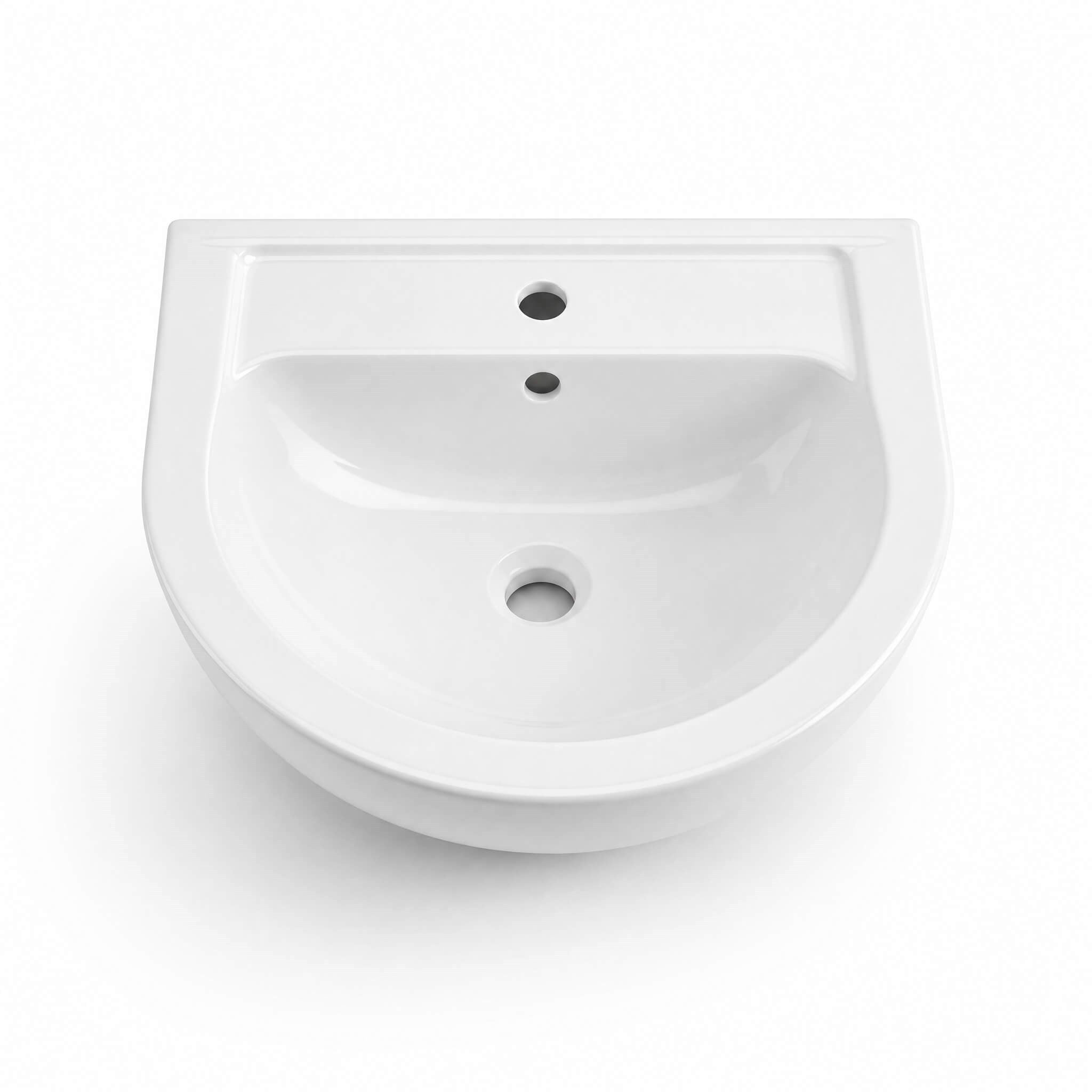 Alvit 40x50 cm Lavabo – Batarya Delikli – Duvara Asma – Tam ve Yarım Ayak Uyumlu – Parlak Beyaz | 70EF20050