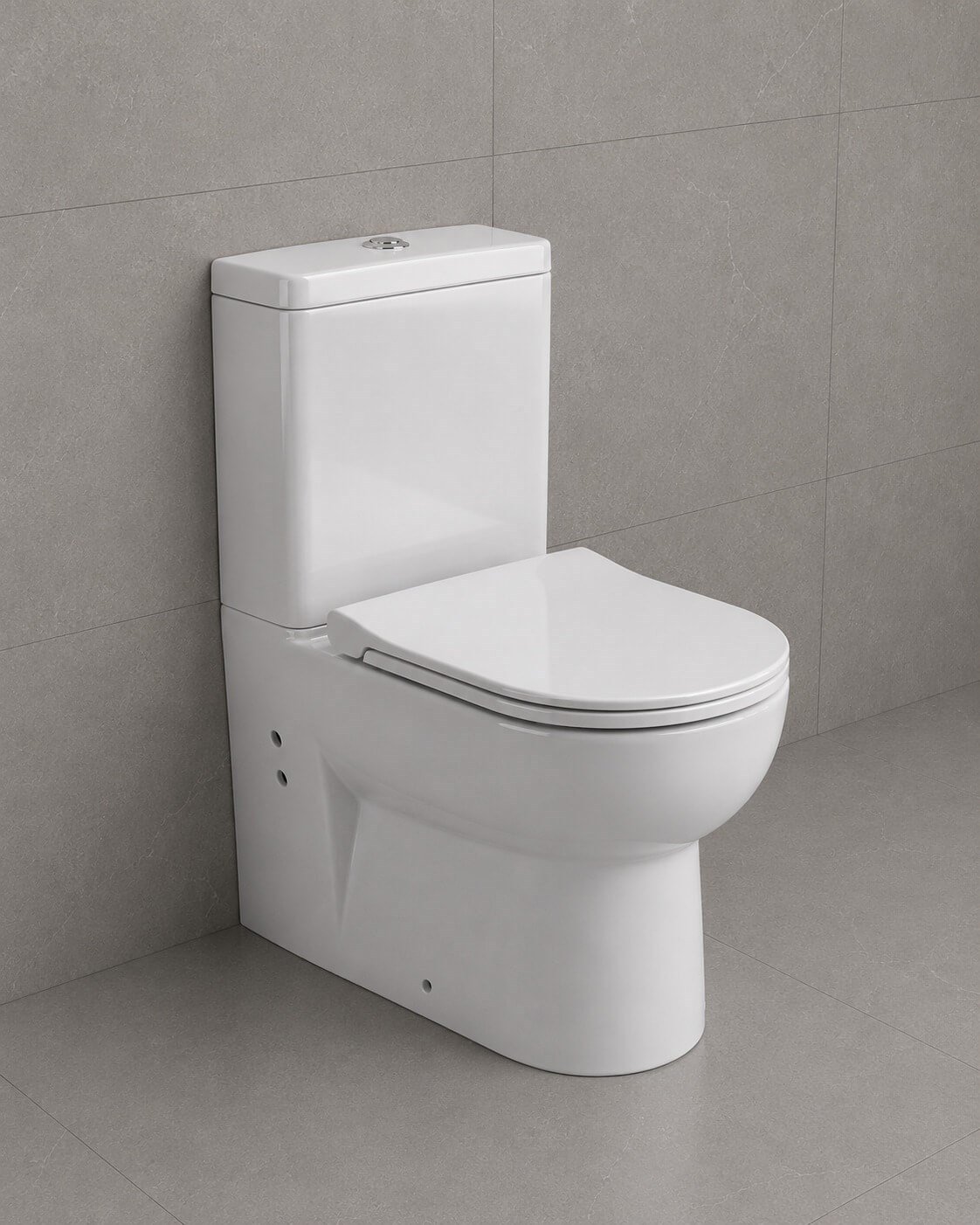 Alvit Safran Duvara Sıfır Klozet Seti 63 cm – Alttan/Arkadan Çıkışlı – Rezervuar + Kapak Dahil – Parlak Beyaz | QRS.36.04.03.03