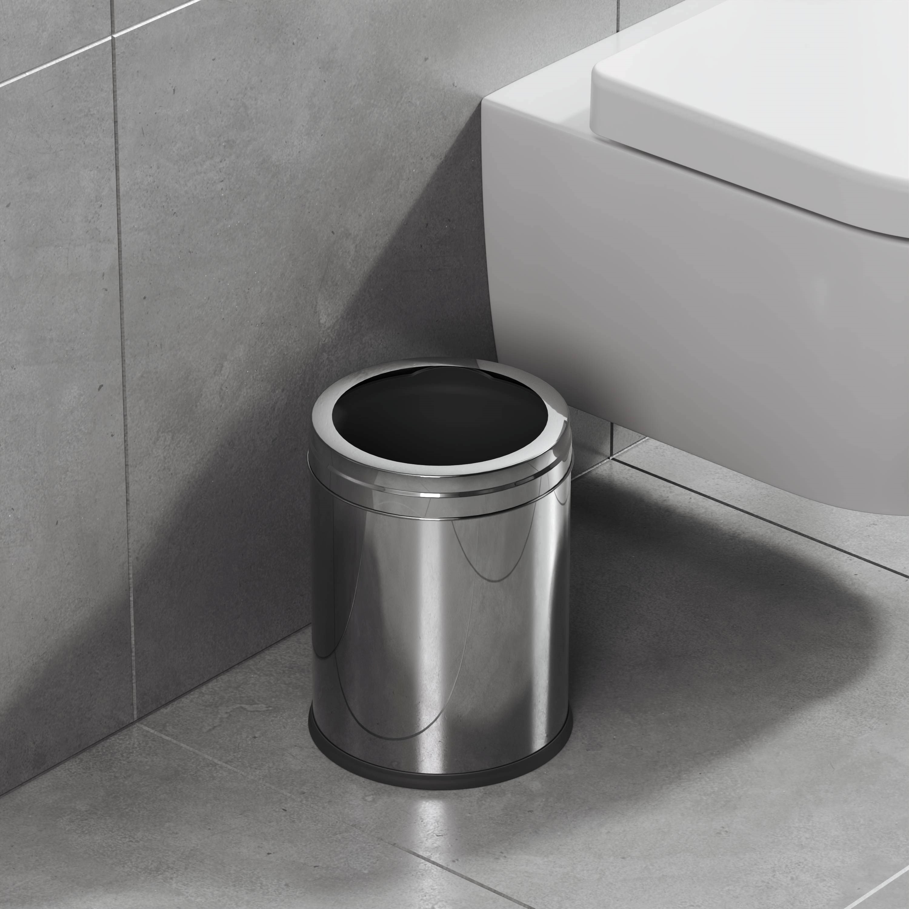 Aqua Bagno Basic Çöp Kovası - Çemberli Tip - 3 L - Parlak Krom - 35.99.57.05.01