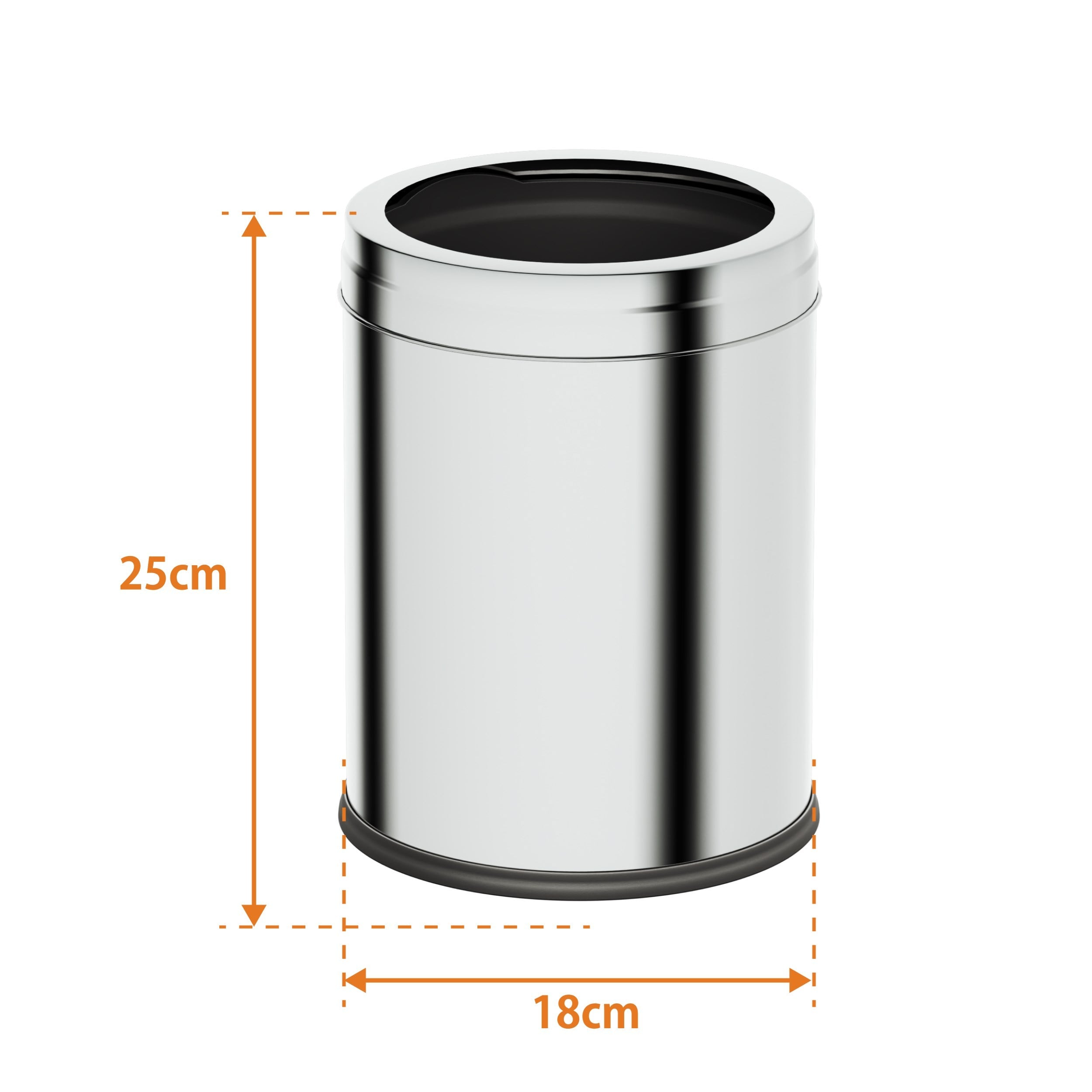 Aqua Bagno Basic Çöp Kovası - Çemberli Tip - 3 L - Parlak Krom - 35.99.57.05.01