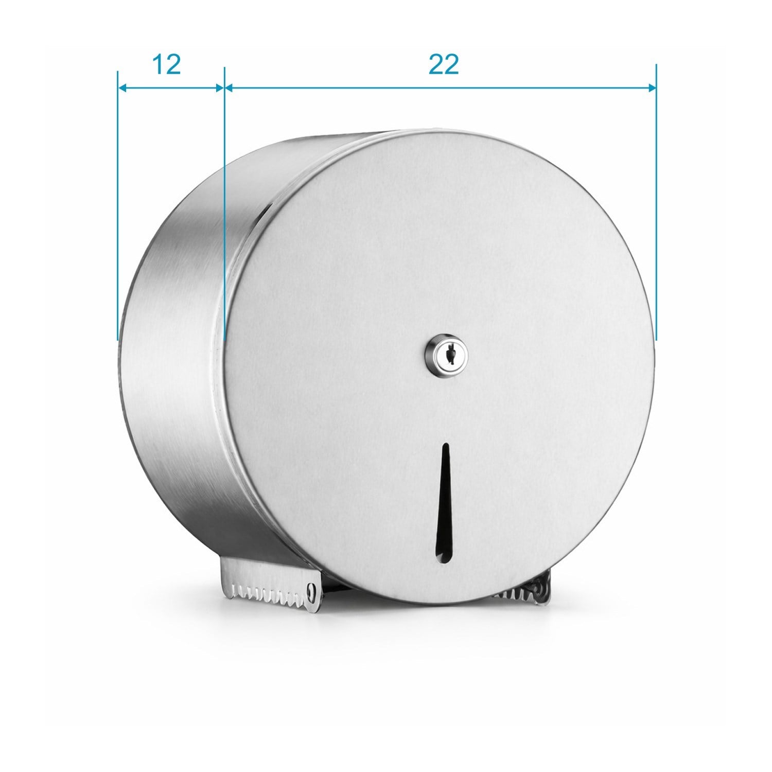 Aqua Bagno Basic Jumbo Tuvalet Kağıtlığı Paslanmaz Çelik Mat Krom Kilitli Dispenser