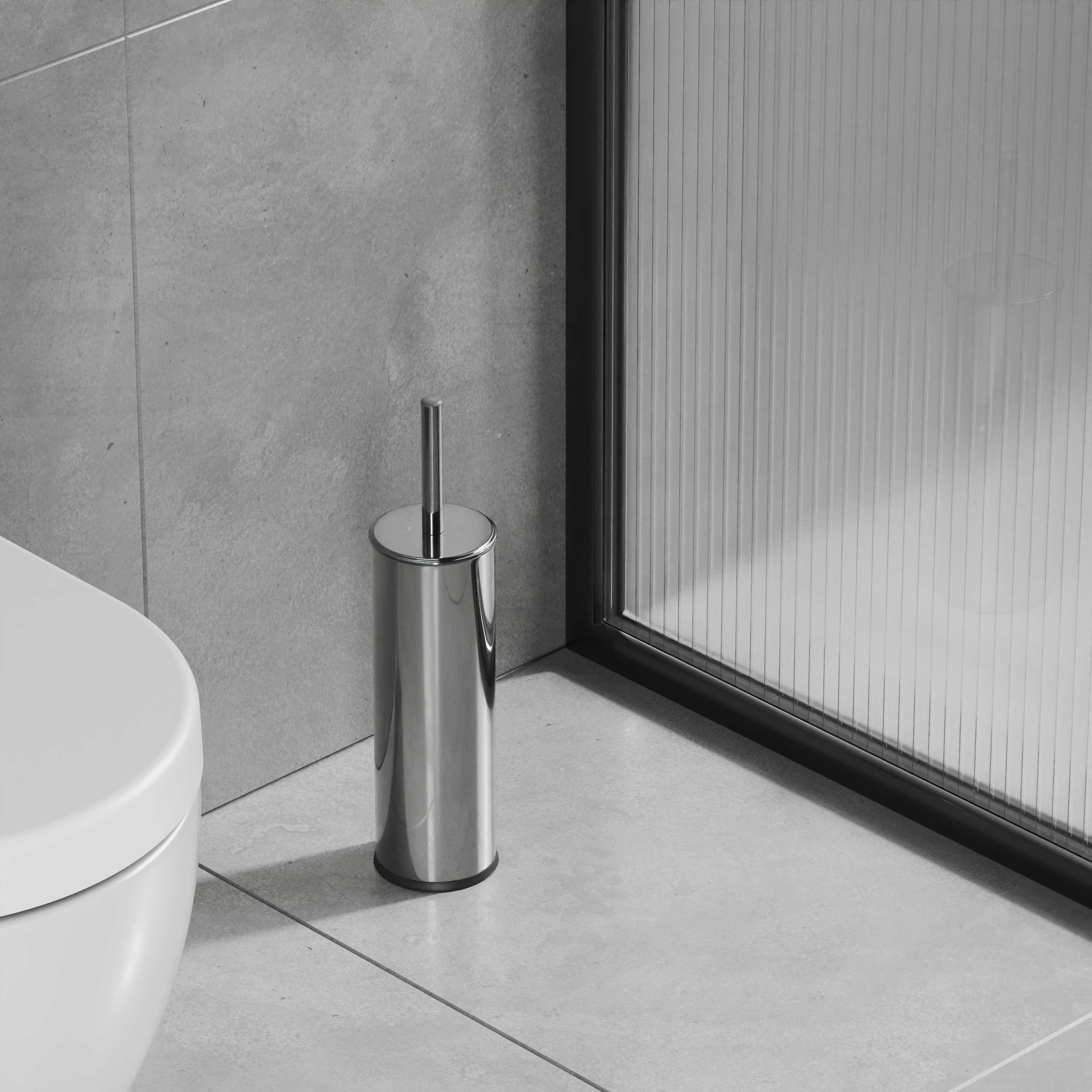 Aqua Bagno Basic Klozet ve Tuvalet Fırçası, Parlak Krom Paslanmaz | 35.99.55.01.01