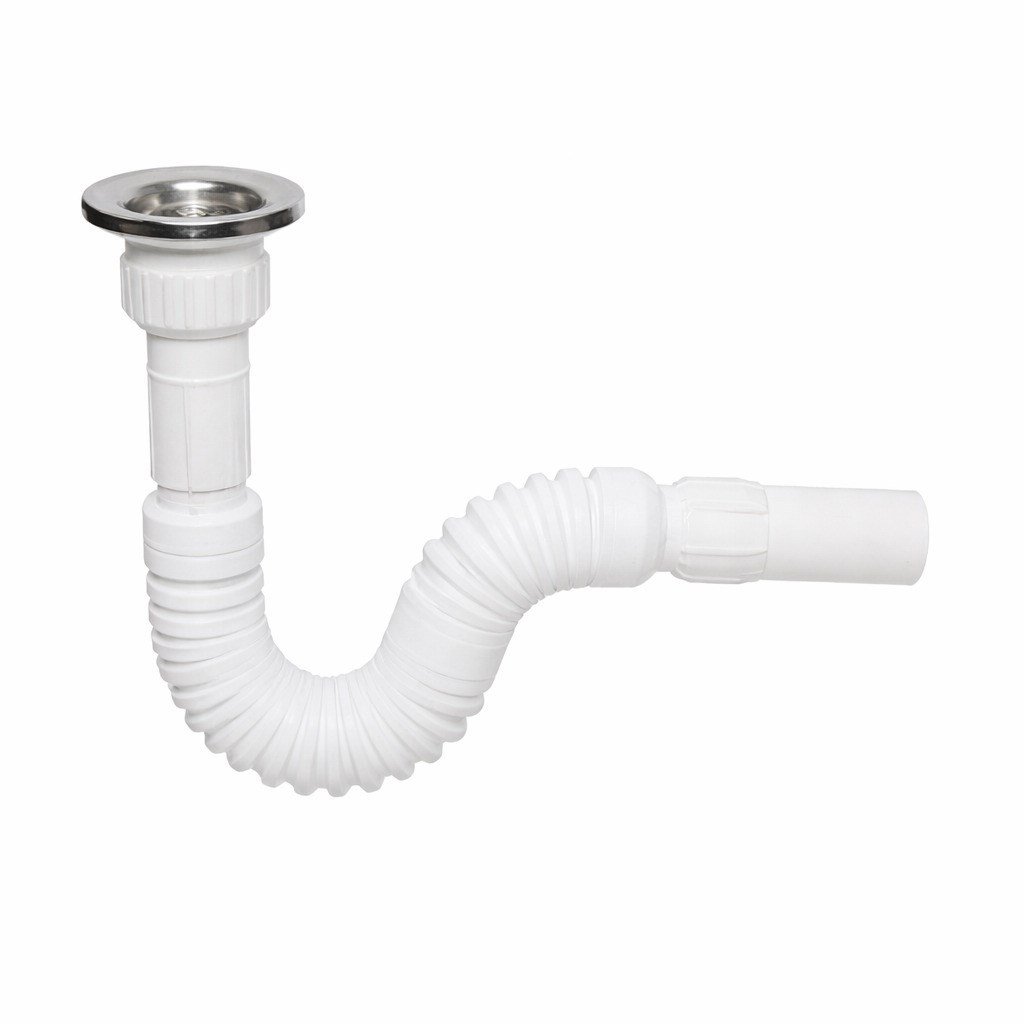 Aqua Bagno Basic Körüklü Lavabo Pis Su Çıkış Sifonu - Paslanmaz Delikli Süzgeç Dahil - 90.99.60.05
