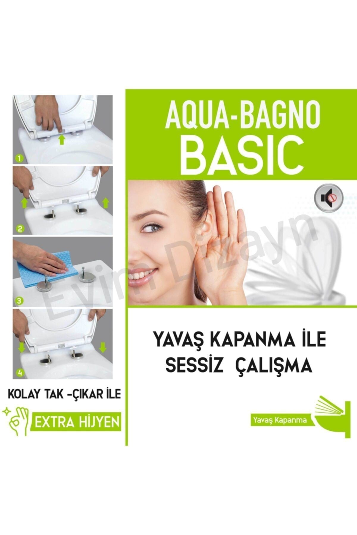 Aqua Bagno Basic Yavaş Kapanan Klozet Kapağı beyaz – Duroplast | 90.99.50.10