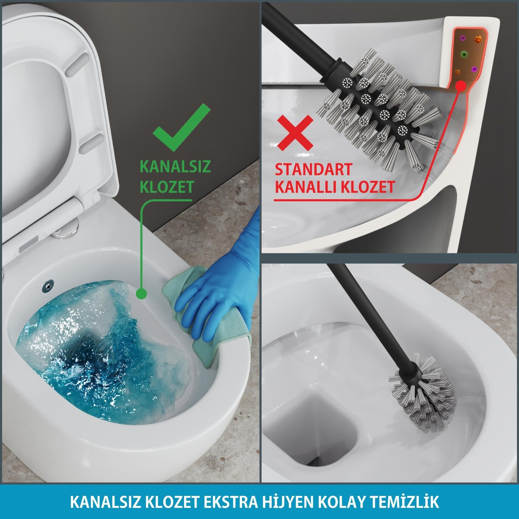 Aqua Bagno Cocon 2.0 Kanalsız Asma Klozet 54 cm - Yavaş Kapanır Kapak Dahil - 2 Parça Set – Beyaz | S.4415.10461
