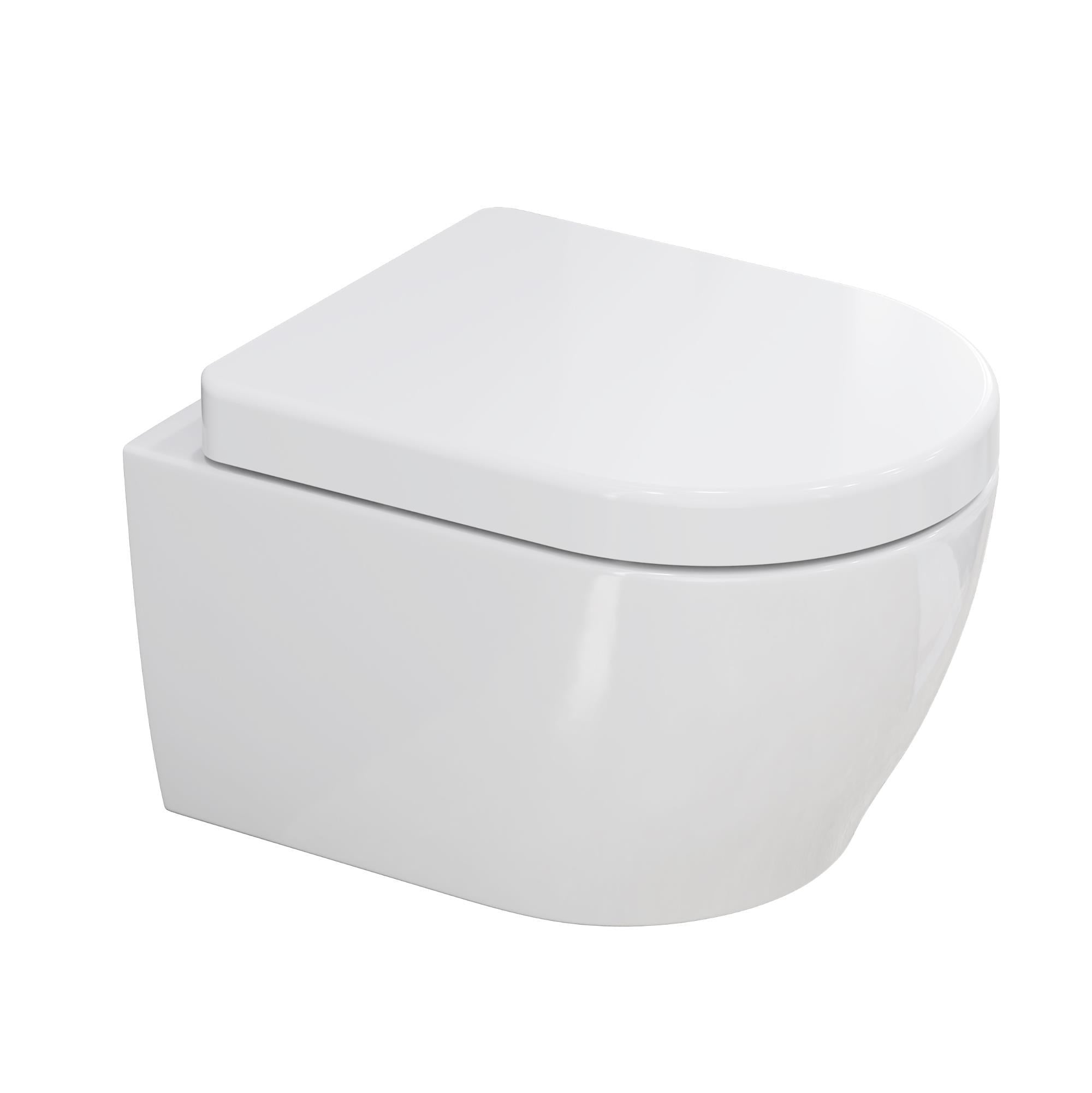 Aqua Bagno Cocon 2.0 Kanalsız Asma Klozet 49 cm - Yavaş Kapanır Kapaklı 2 Parça Set – Beyaz | S.4415.10462