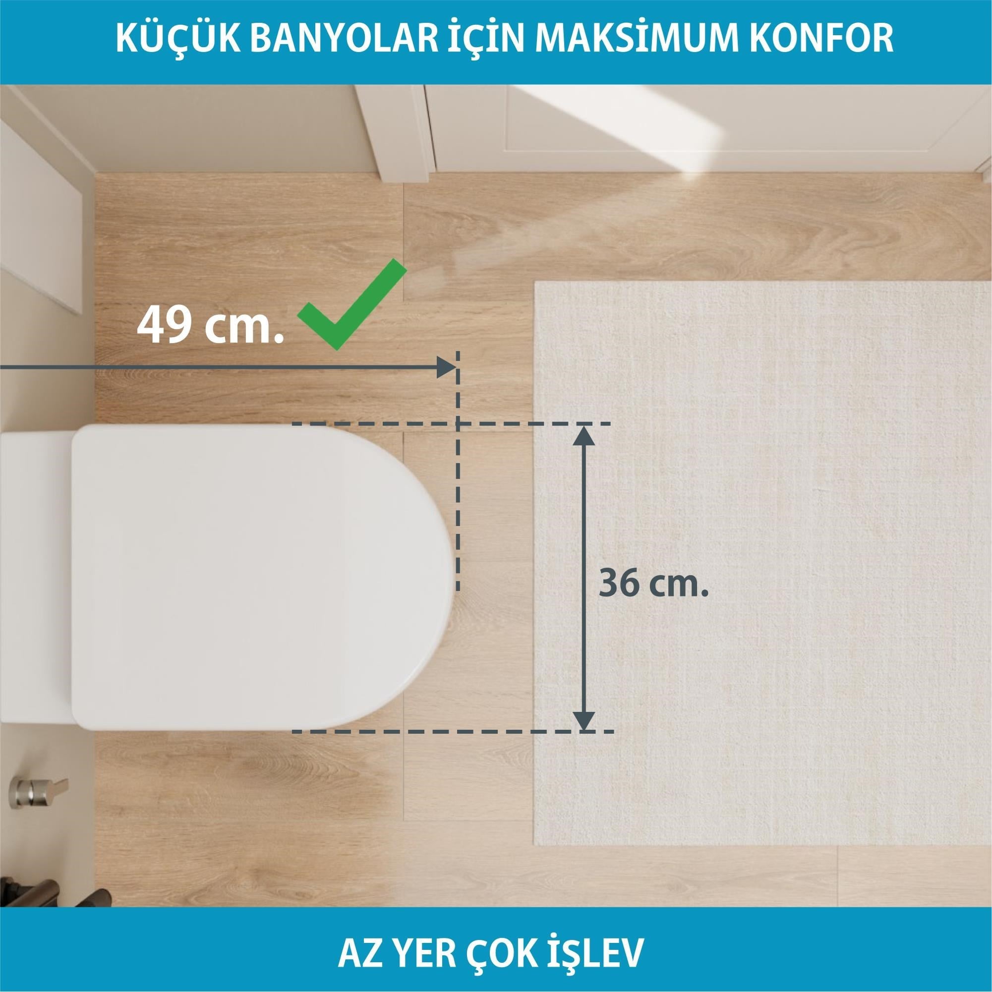 Aqua Bagno Cocon 2.0 Kanalsız Asma Klozet 49 cm - Yavaş Kapanır Kapaklı 2 Parça Set – Beyaz | S.4415.10462