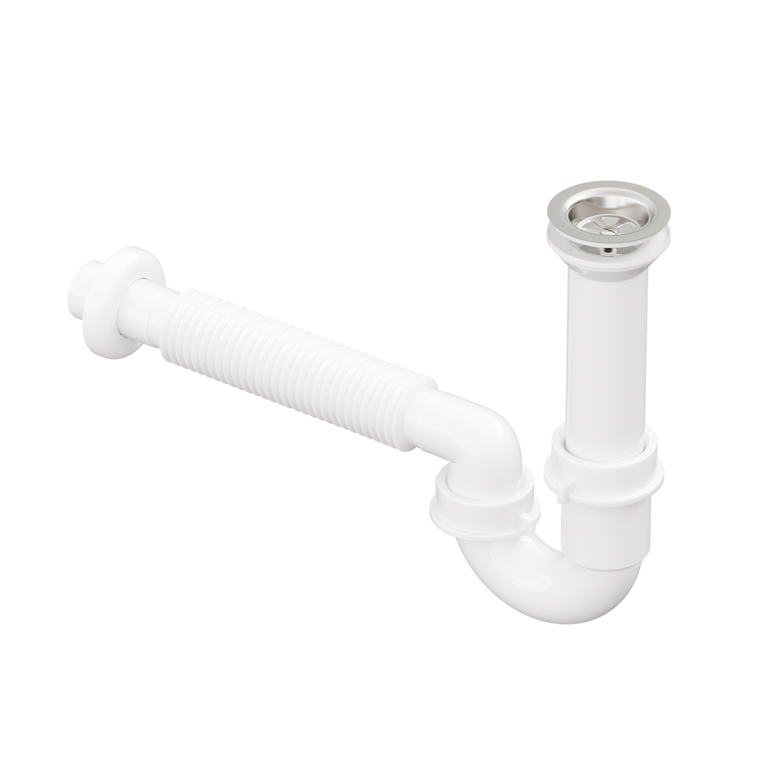 Aqua Bagno Comfort Lavabo Sifonu, Koku Önleyici, Ayarlanabilir, Süzgeç Dahil-90.99.60.09