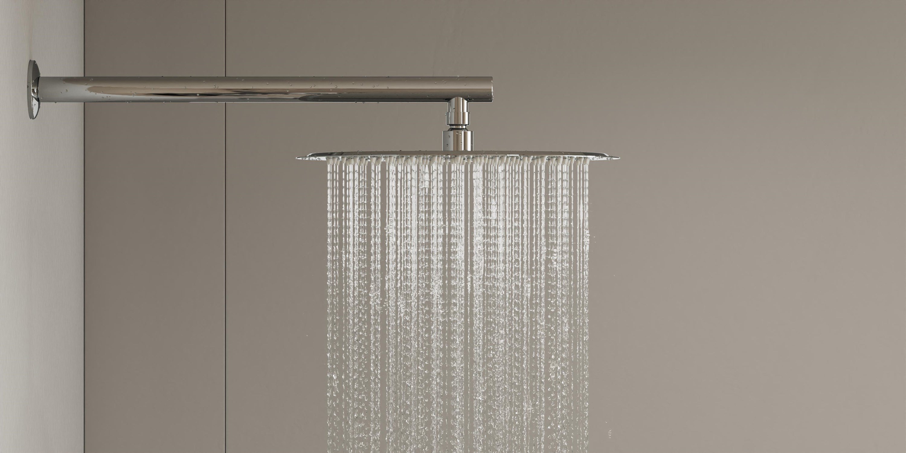 Aqua Bagno Largo Tepe Duşu 30x30 cm, Duvardan Duş Kolu 42,5 cm Paslanmaz Krom - 2 Parça Set | 30.30.77.01.05