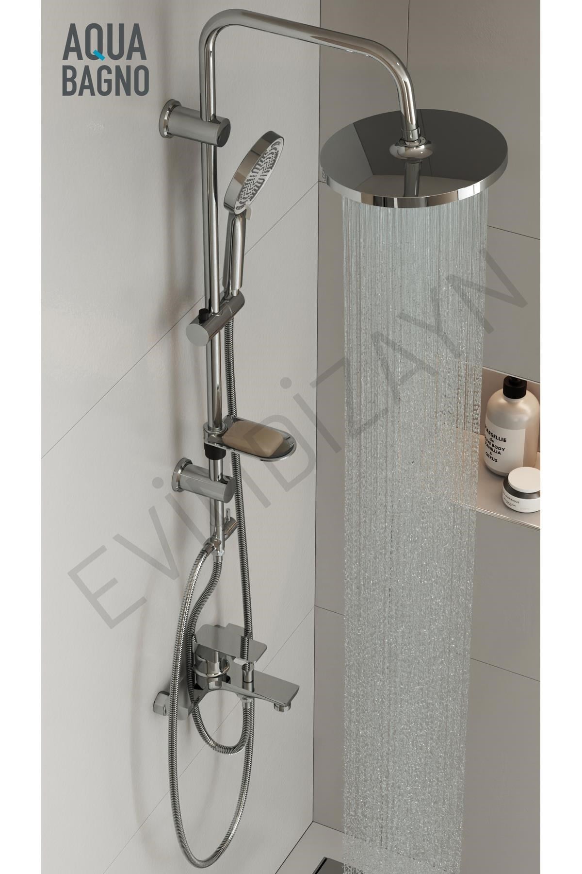 Aqua Bagno Largo - Tepe Robot Duşu Seti – Krom | 30.39.77.03.01