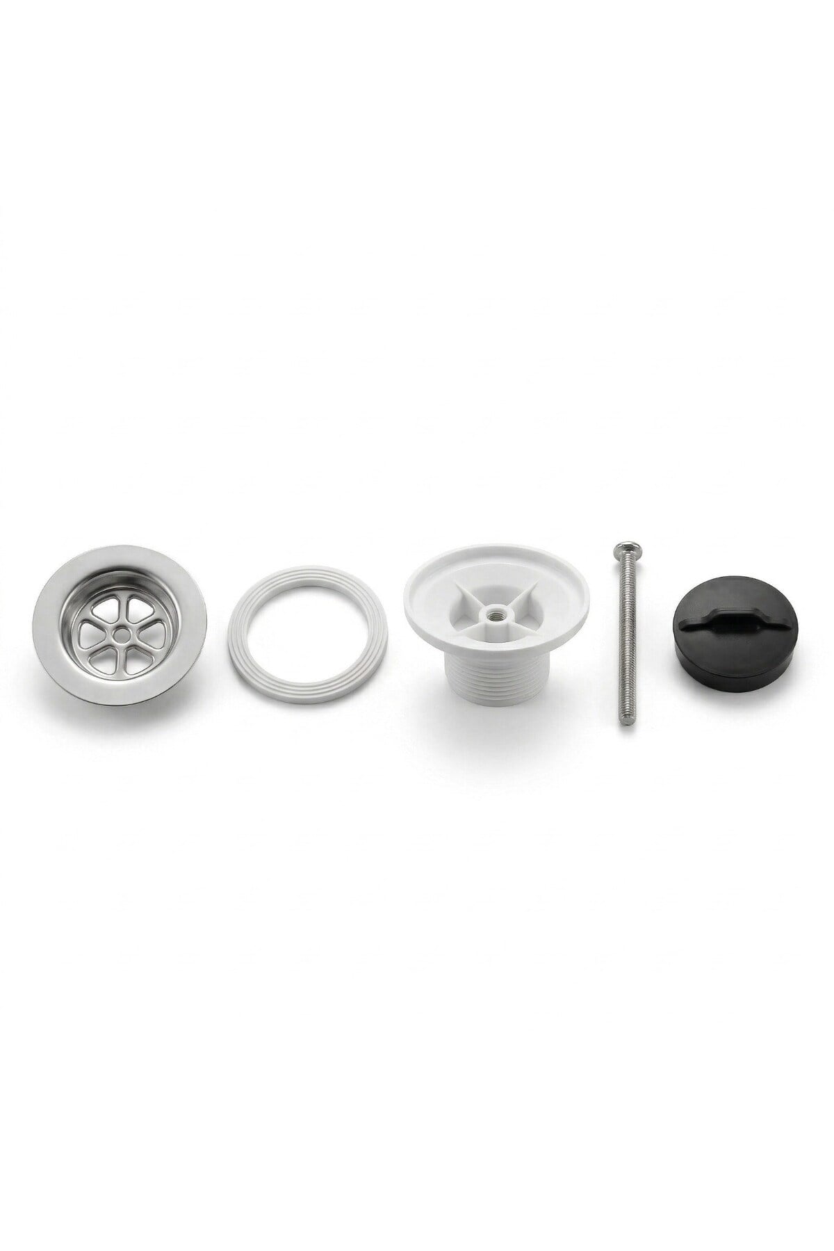 Aqua Bagno Lavabo Sifon Süzgeci Kafa Takımı - Paslanmaz Krom-90.99.60.07