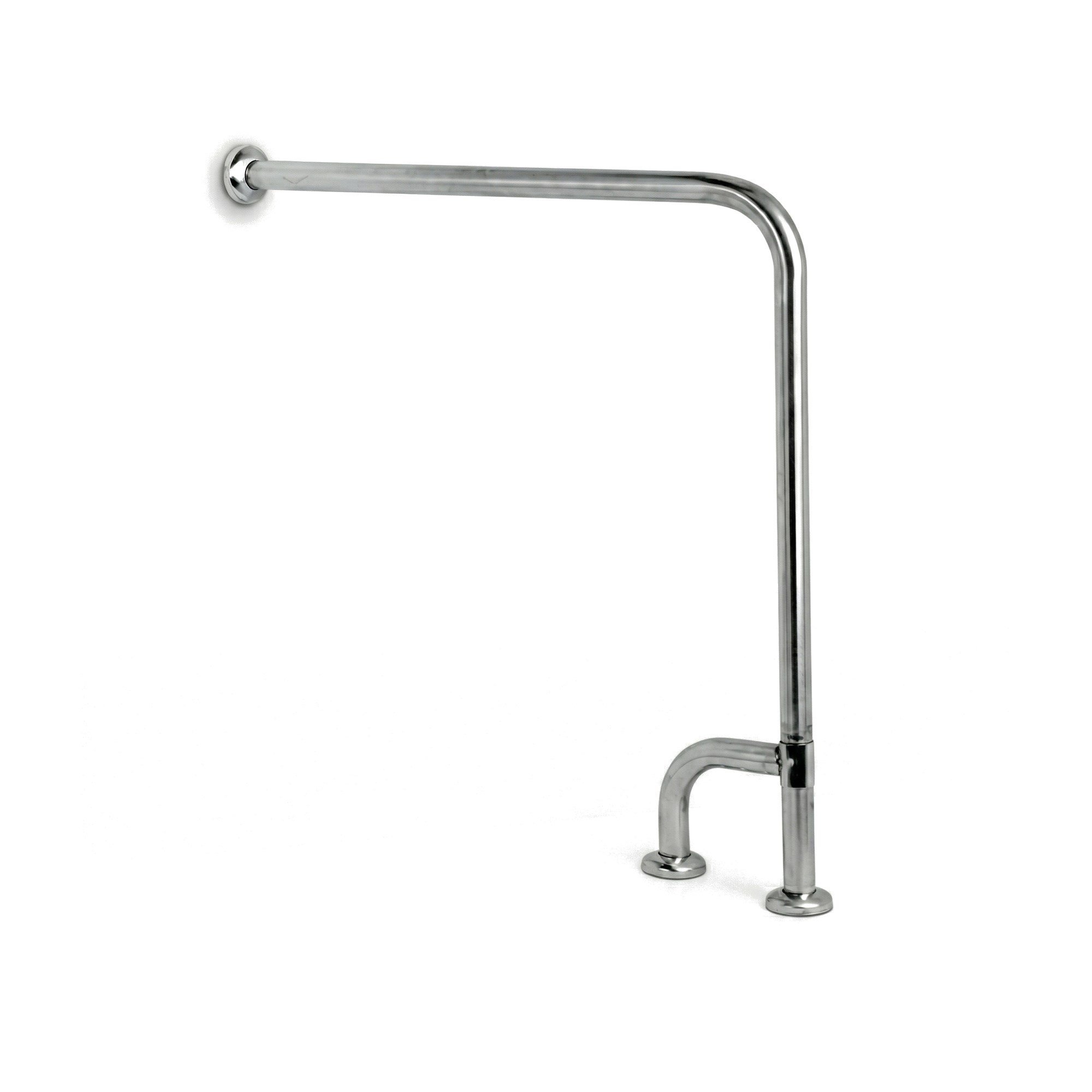 Aqua Bagno Mafsallı  Basic Engelli Tutunma Barı 75x75 cm Paslanmaz Çelik Zemin Destekli Banyo Barı