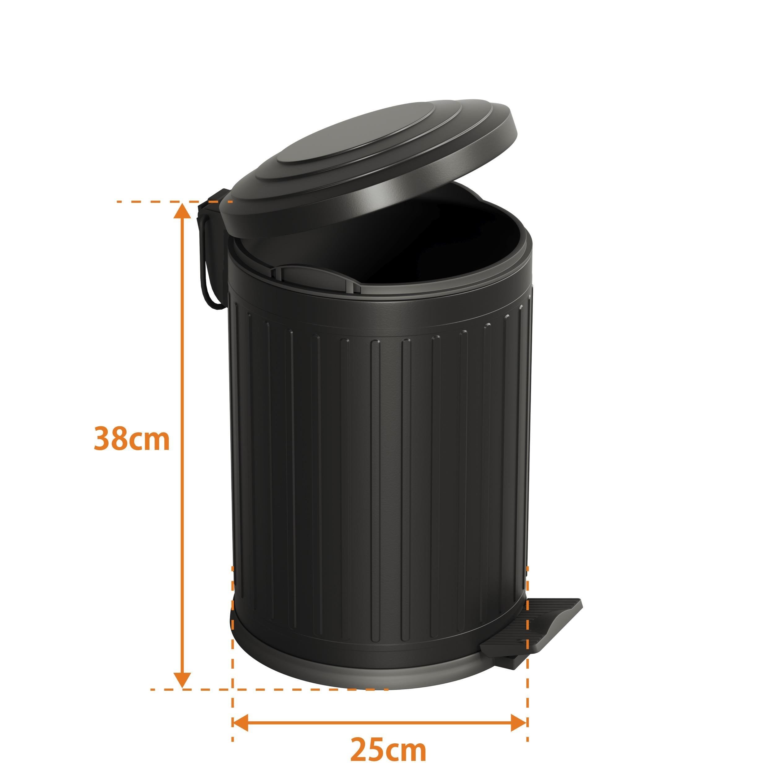Aqua Bagno Midas Çöp Kovası - Pedallı 12lt , Mat Siyah | 35.22.57.02.03