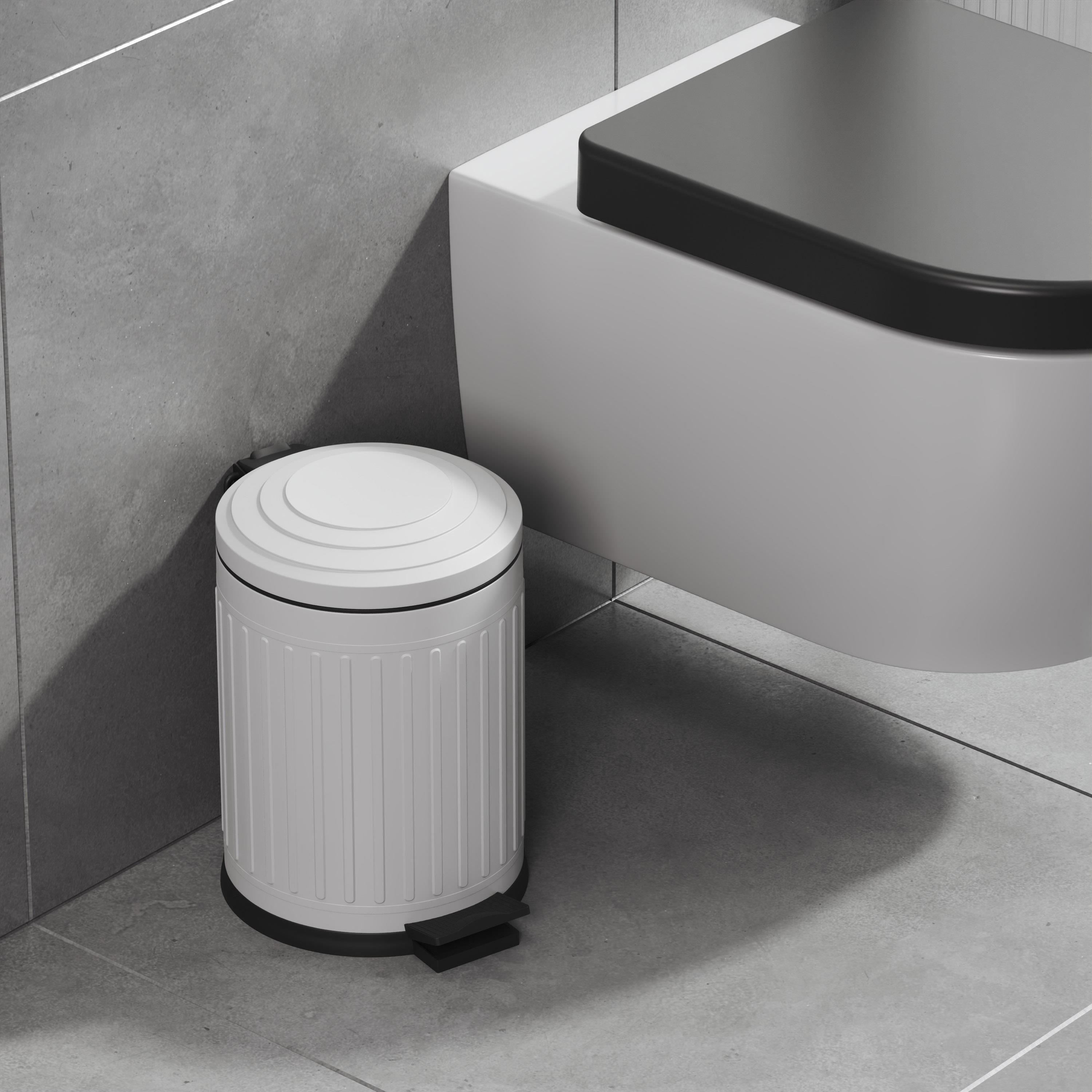 Aqua Bagno Midas  Çöp Kovası -Pedallı 5 lt. , Beyaz | 35.22.57.01.04