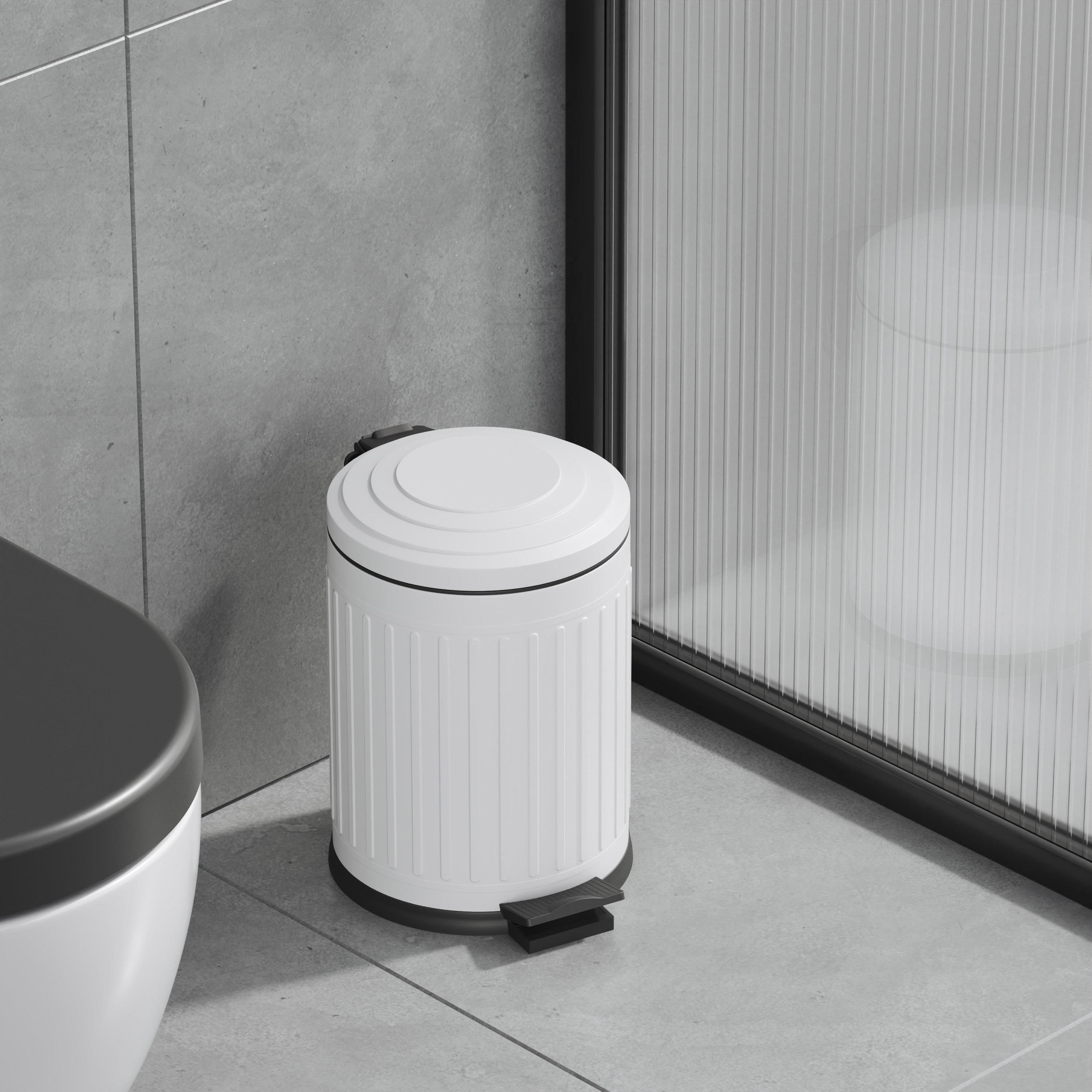 Aqua Bagno Midas  Çöp Kovası -Pedallı 5 lt. , Beyaz | 35.22.57.01.04