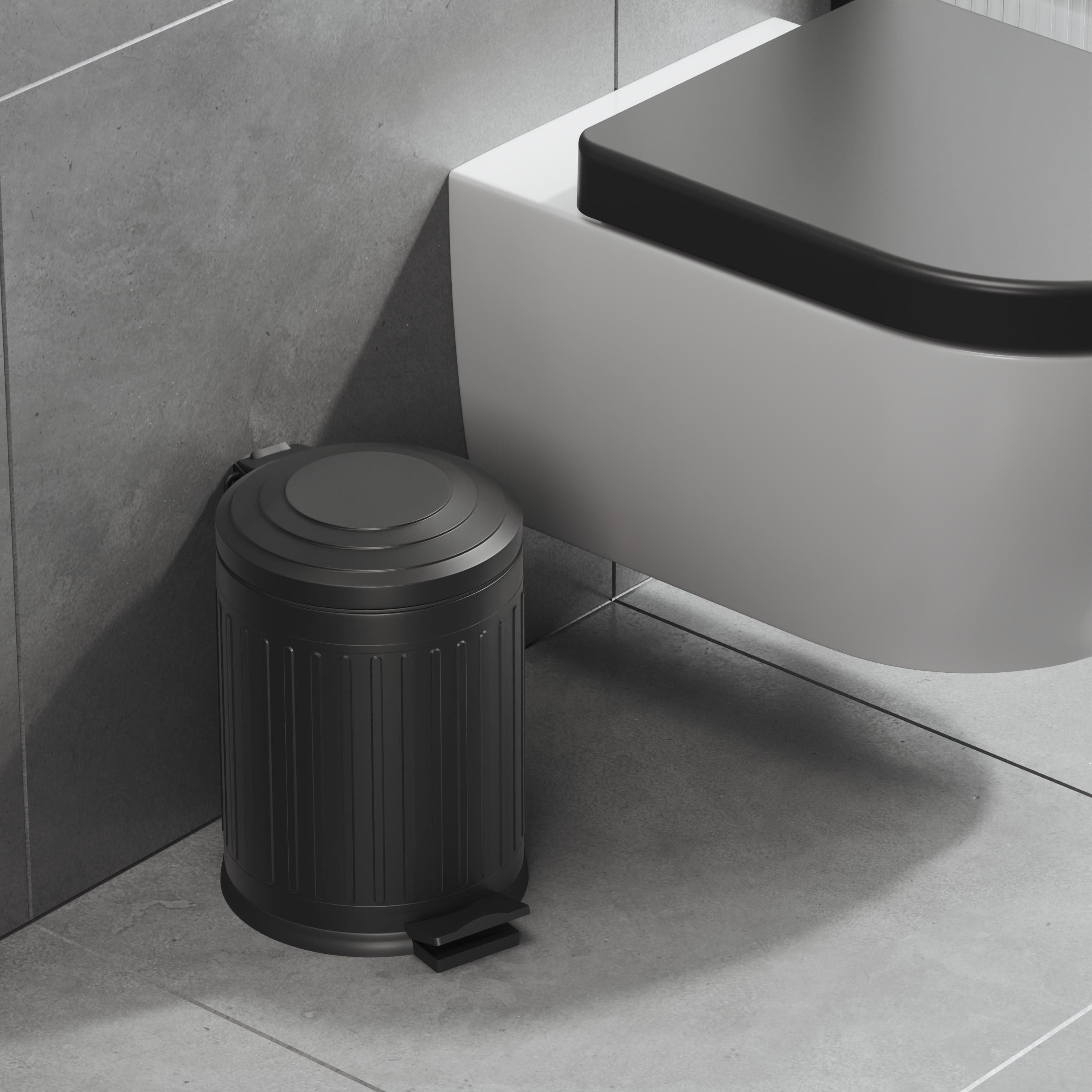 Aqua Bagno Midas Çöp Kovası - Pedallı 5 lt, Mat Siyah | 35.22.57.01.03