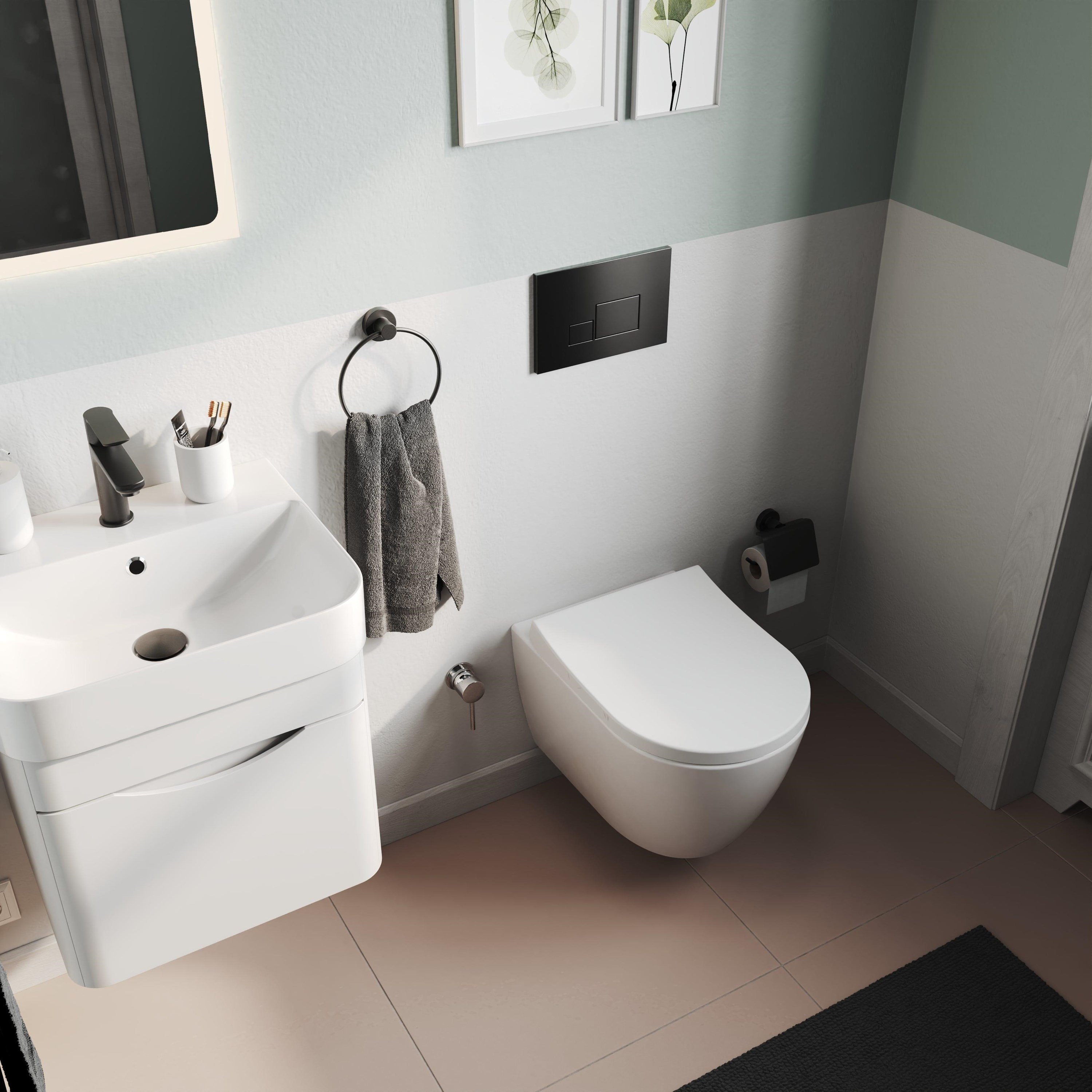 Aqua Bagno Moon Yavaş Kapanan Klozet Kapağı - Duroplast Beyaz | 90.99.50.43