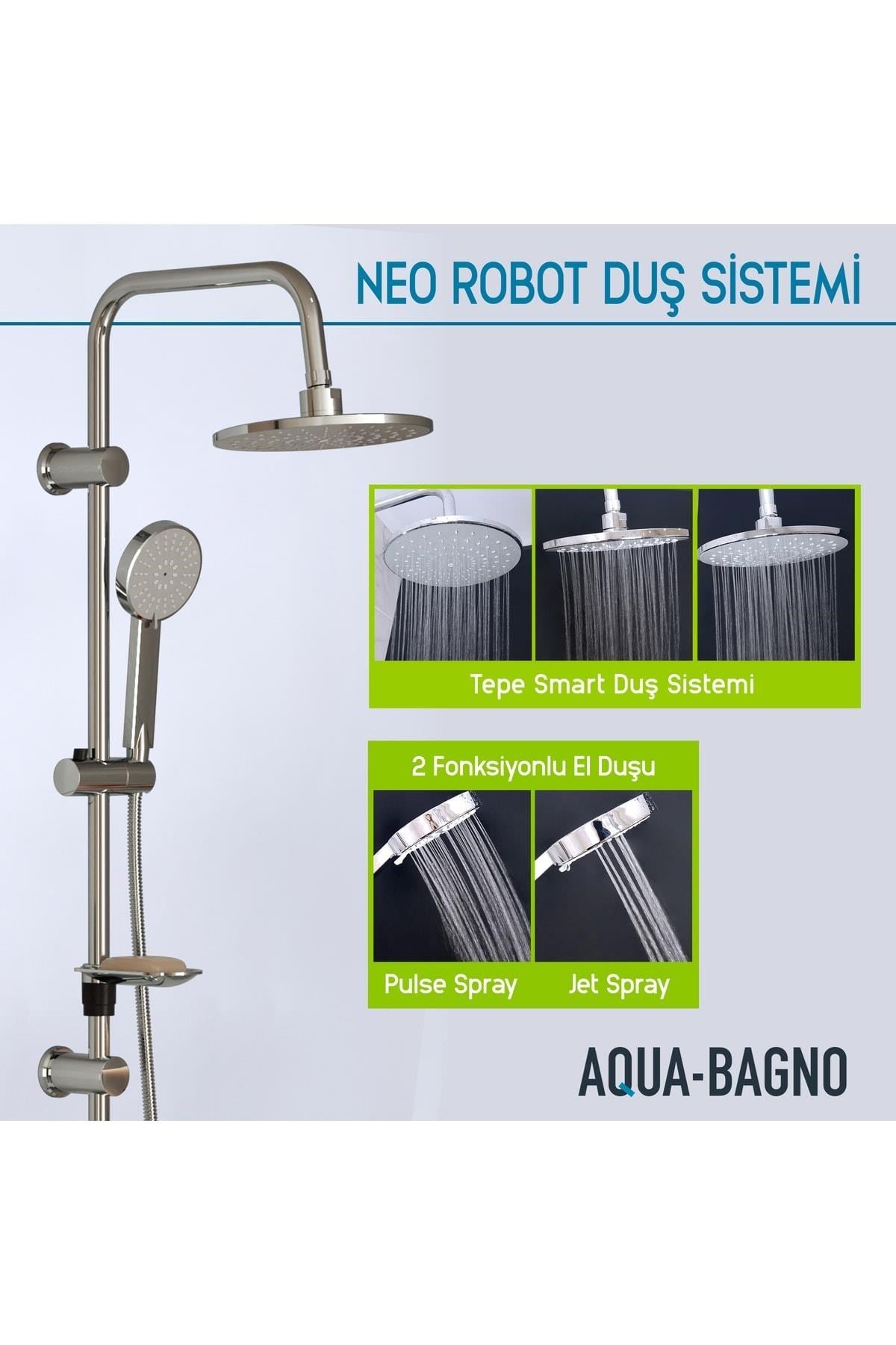 Aqua Bagno Neo Tepe Duşu Seti | 30.27.01.01.01