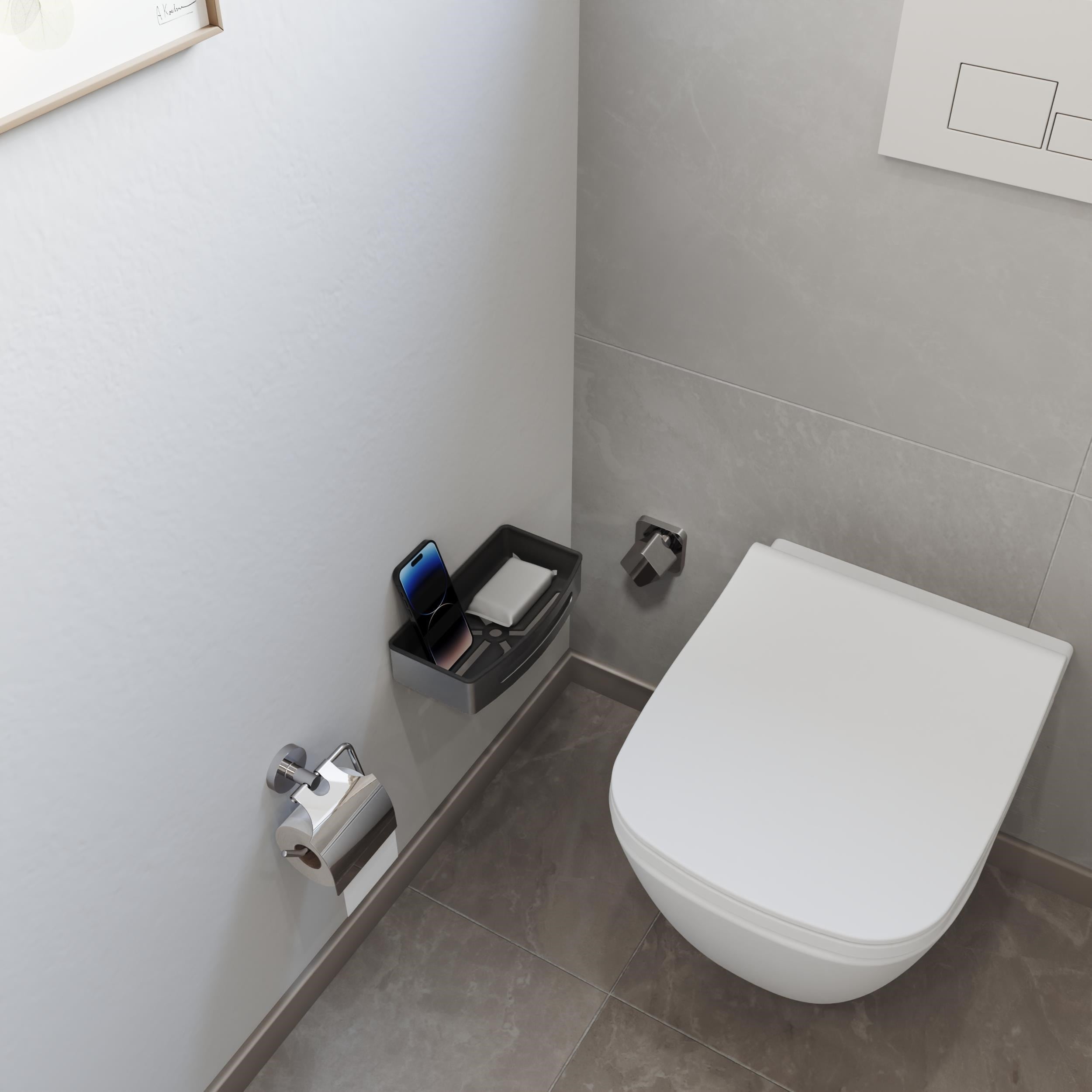Aqua Bagno Smart Tekli Süngerlik 24x12,5 cm, Parlak Krom | 35.29.56.03.01