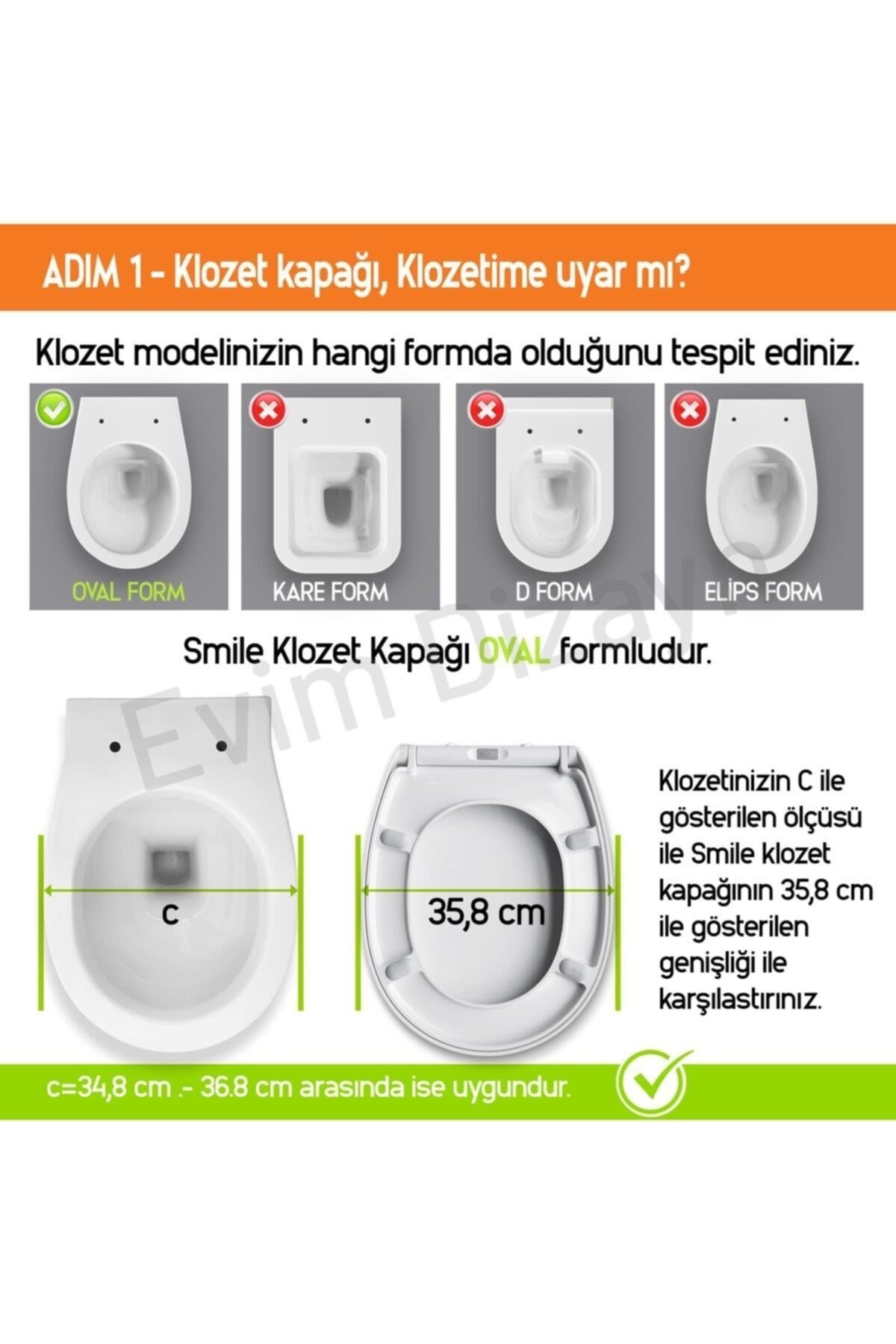 Aqua Bagno Smile Beyaz Yavaş Kapanan Klozet Kapağı Duroplast | 90.99.50.02