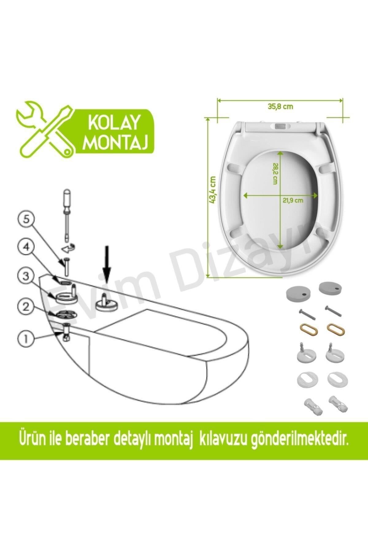 Aqua Bagno Smile Beyaz Yavaş Kapanan Klozet Kapağı Duroplast | 90.99.50.02