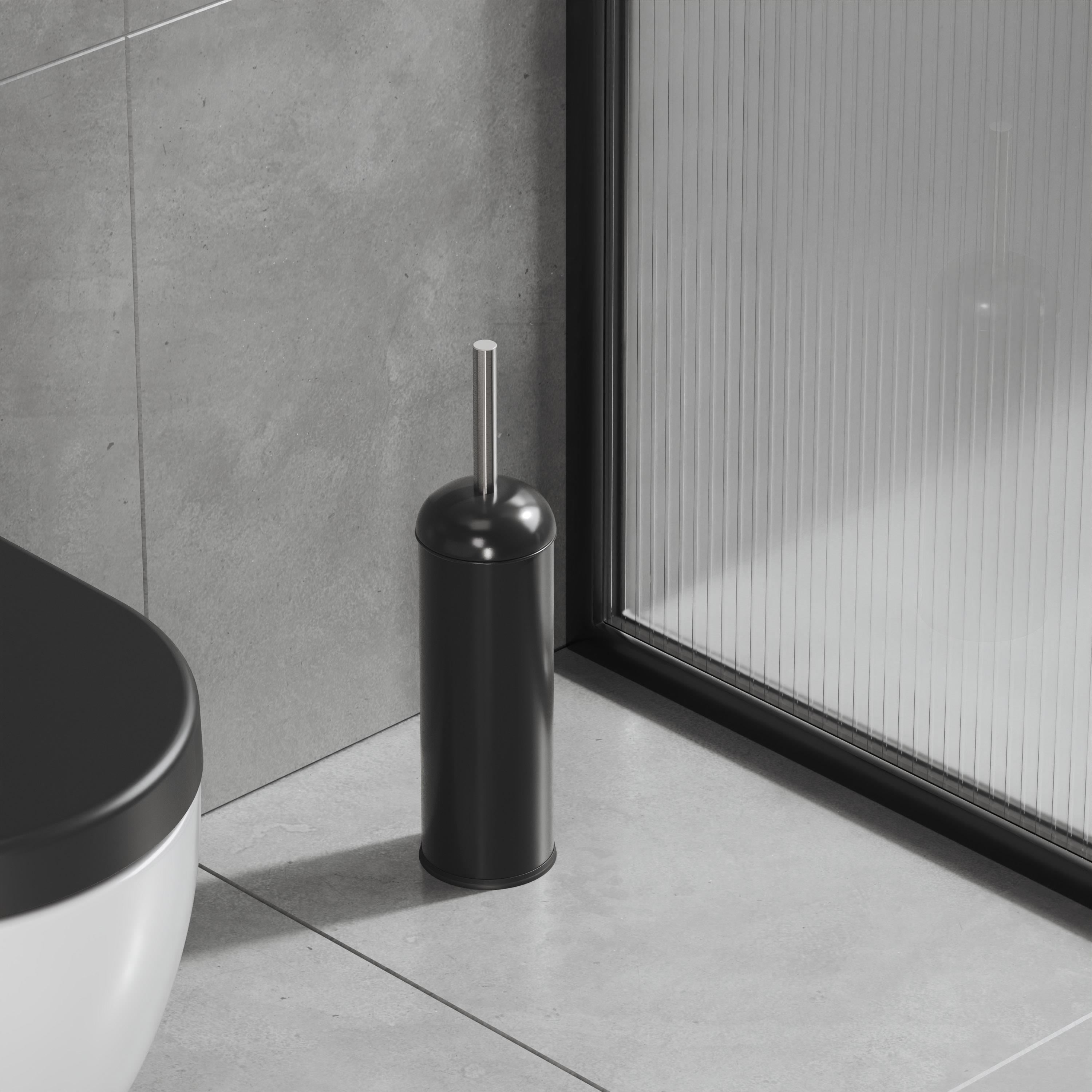 Aqua Bagno Smile  Klozet ve Tuvalet Fırçası , Mat Siyah | 35.20.55.01.03